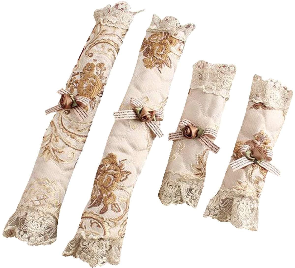 Faberry 2 Pairs Refrigerator Door Handle Covers Microwave Ovens Microwave Dishwasher Dust Door Handle Cover Kitchen Appliances Gloves (Gold)