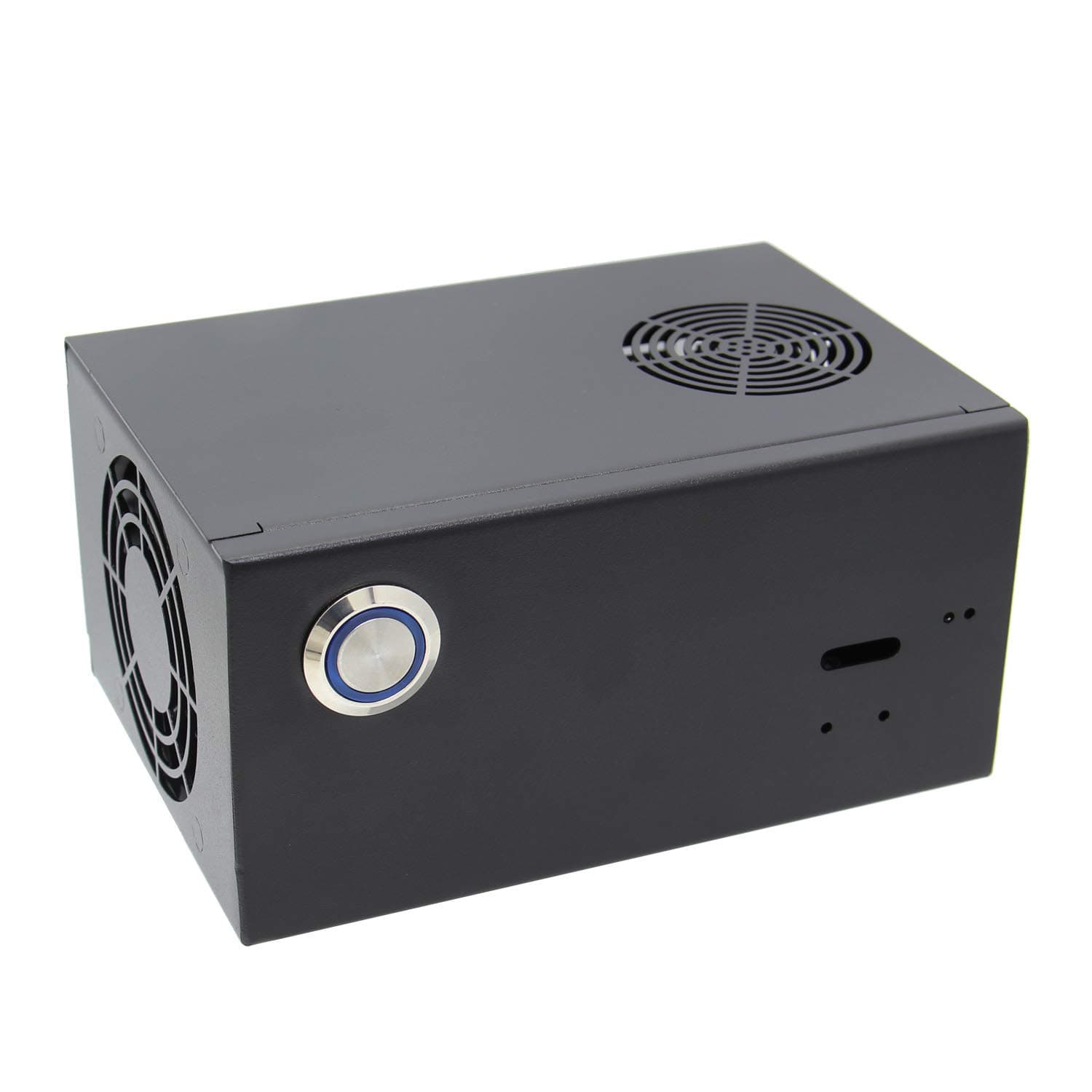 Geekworm X829-C1 Matching Metal Case/Enclosure + Power Control Switch + Cooling Fan for Raspberry Pi 4B & X829 & X735/X708 (Not Support X825)