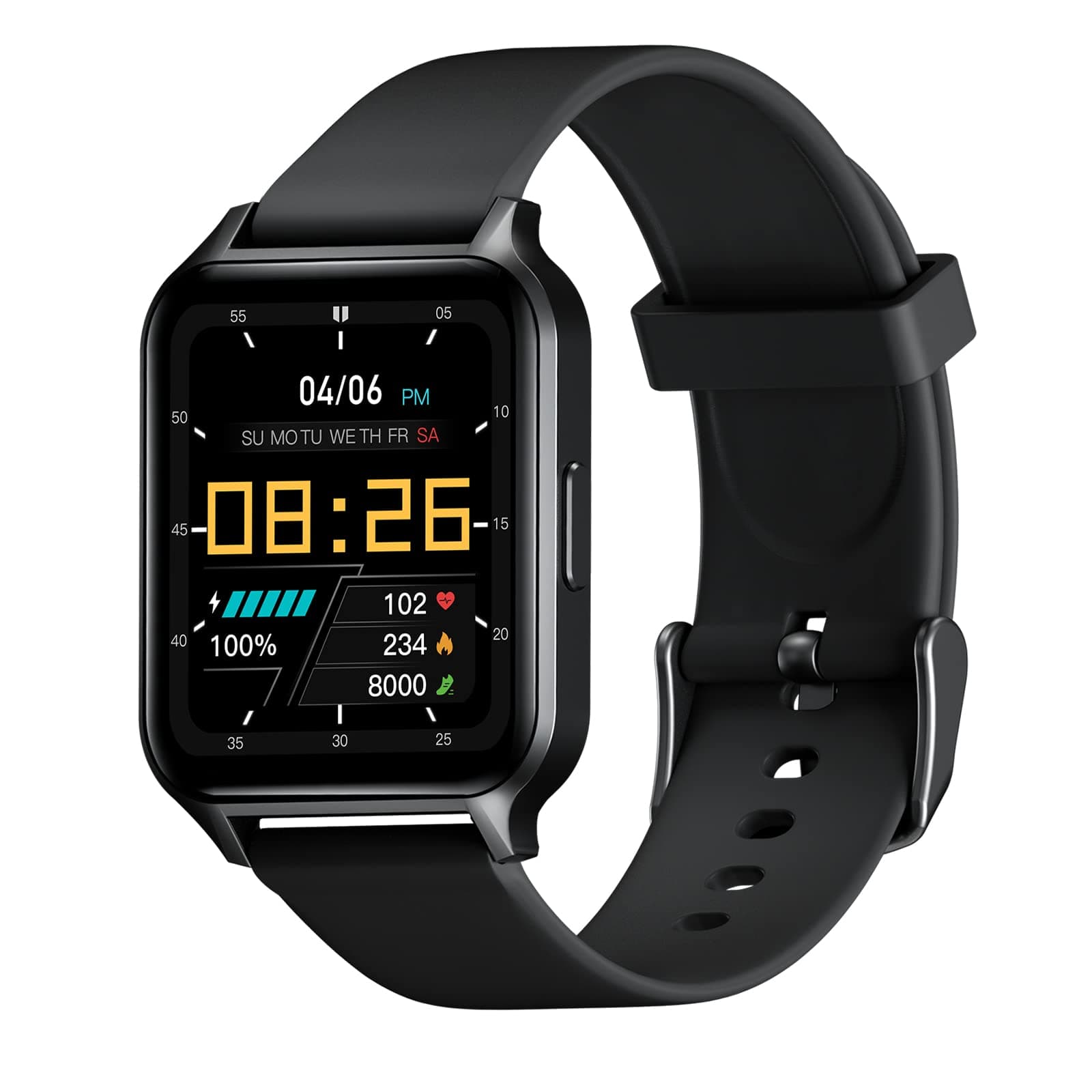 Deeprio Smart Watch for Android iOS Phones, 1.52" HD Full Touch Screen Blood Oxygen Heart Rate Sleep Monitor IP68 Waterproof Fitness Tracker, Smartwatches for Men Women Black,Vidaa