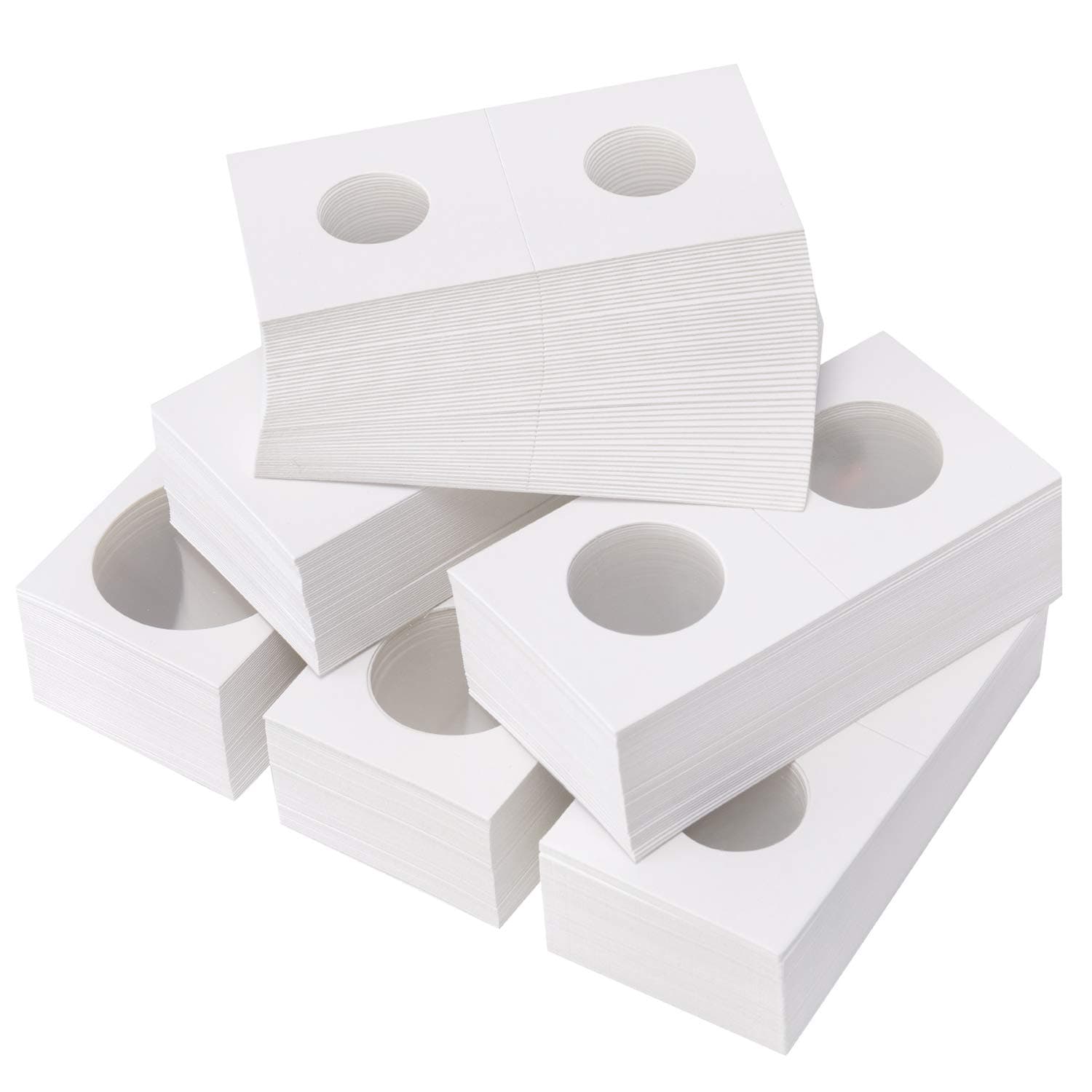 300 Pieces Cardboard Coin Holder Flip Mega Assortment, 2 by 2 Inch for Coin Collection (6 Sizes)