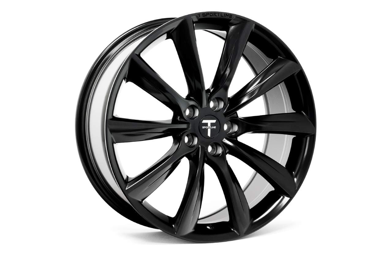 20" TST Tesla Model S Flow Forged Wheel Set in Matte Black (Staggered Set)