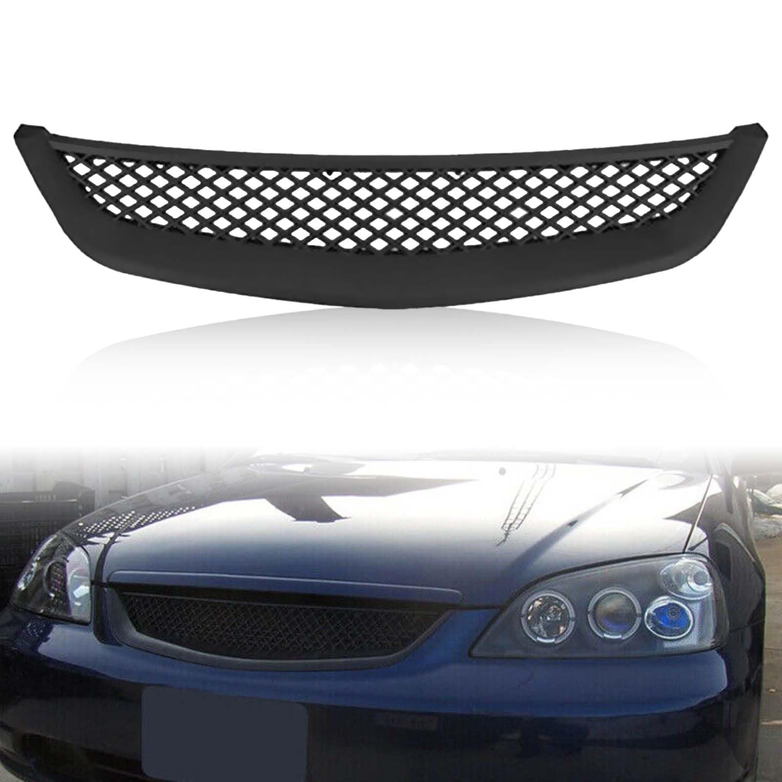 Black Mesh Grille Fit 2001 2002 2003 for Civic Coupe/Sedan,JDM Type Front Bumper Grill Guard Replacement Part
