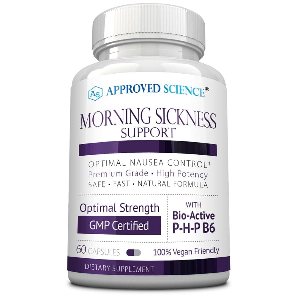 Approved Science Morning Sickness Support - Ginger, Bioactive Vitamin B6-60 Capsules - Vegan