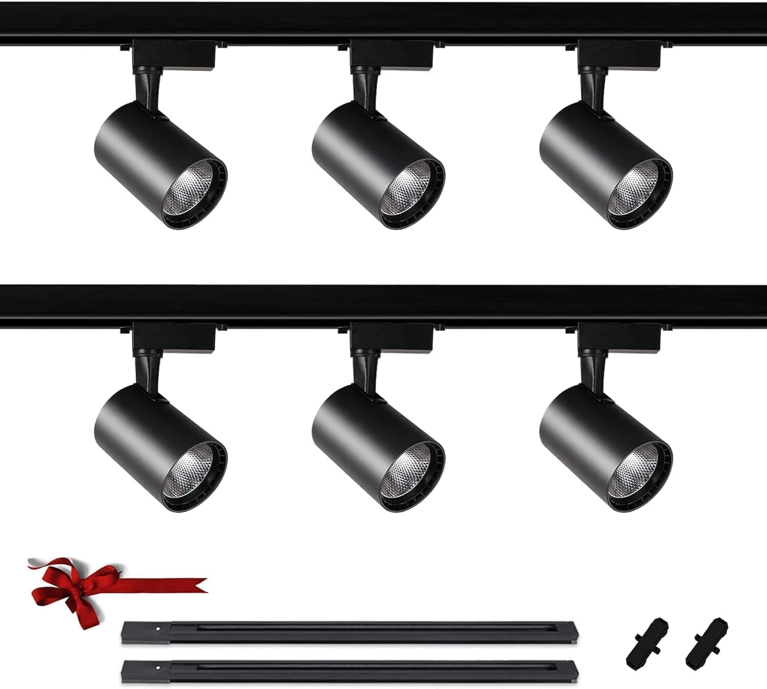 Super Brightness 25W 2000lm J&L Type LED Track Lighting System,4000K Natural Light Dimmable Brightness,with 6.5 FT Track Rails and Ceiling Spotlight Fixture Installation Package