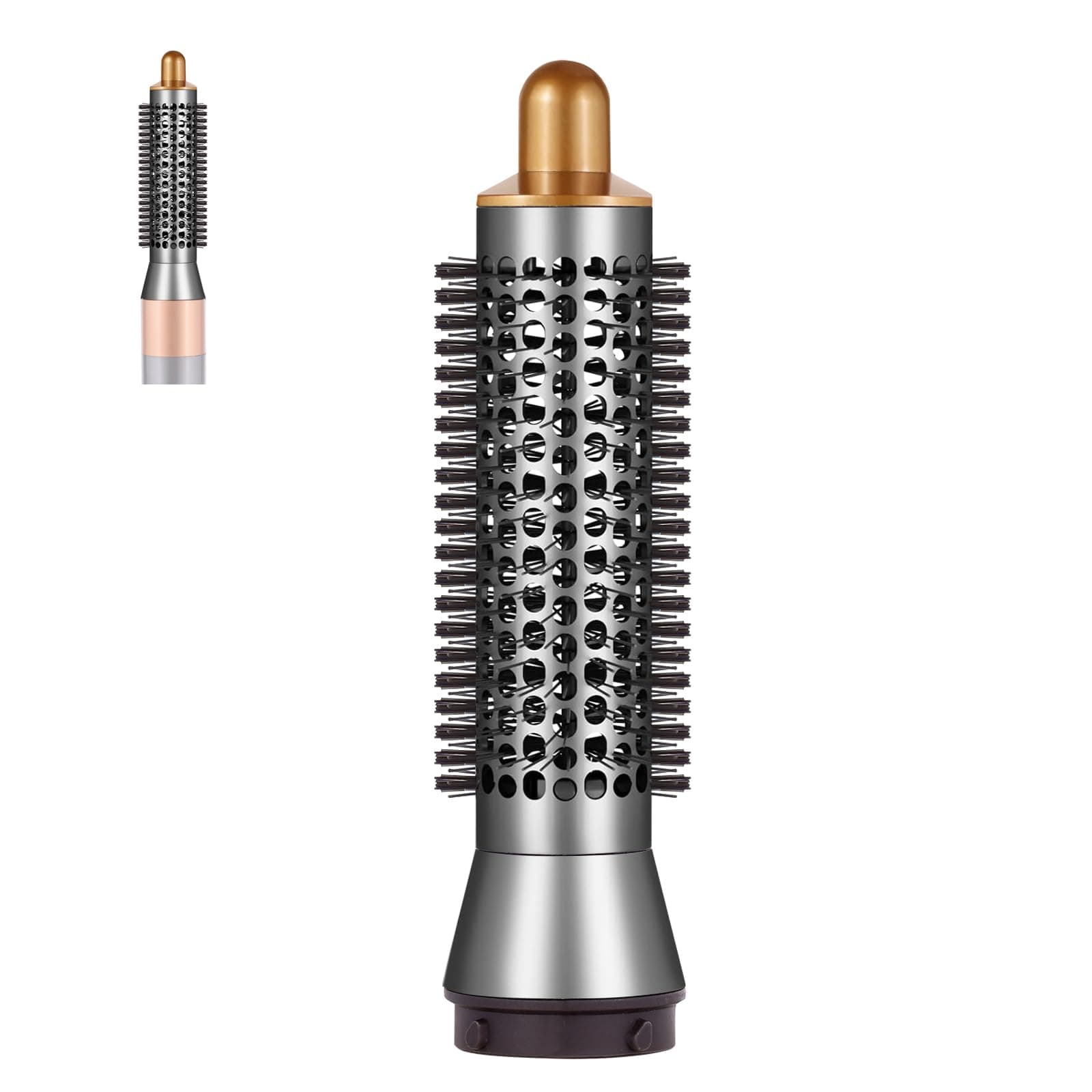 Small Round Volumizing Brush for Dyson Airwrap, Small Round Brush Attachment Compatible with Dyson Airwrap HS05 HS01 for Fluff Up, Volumize and Styling Hair (Gold)