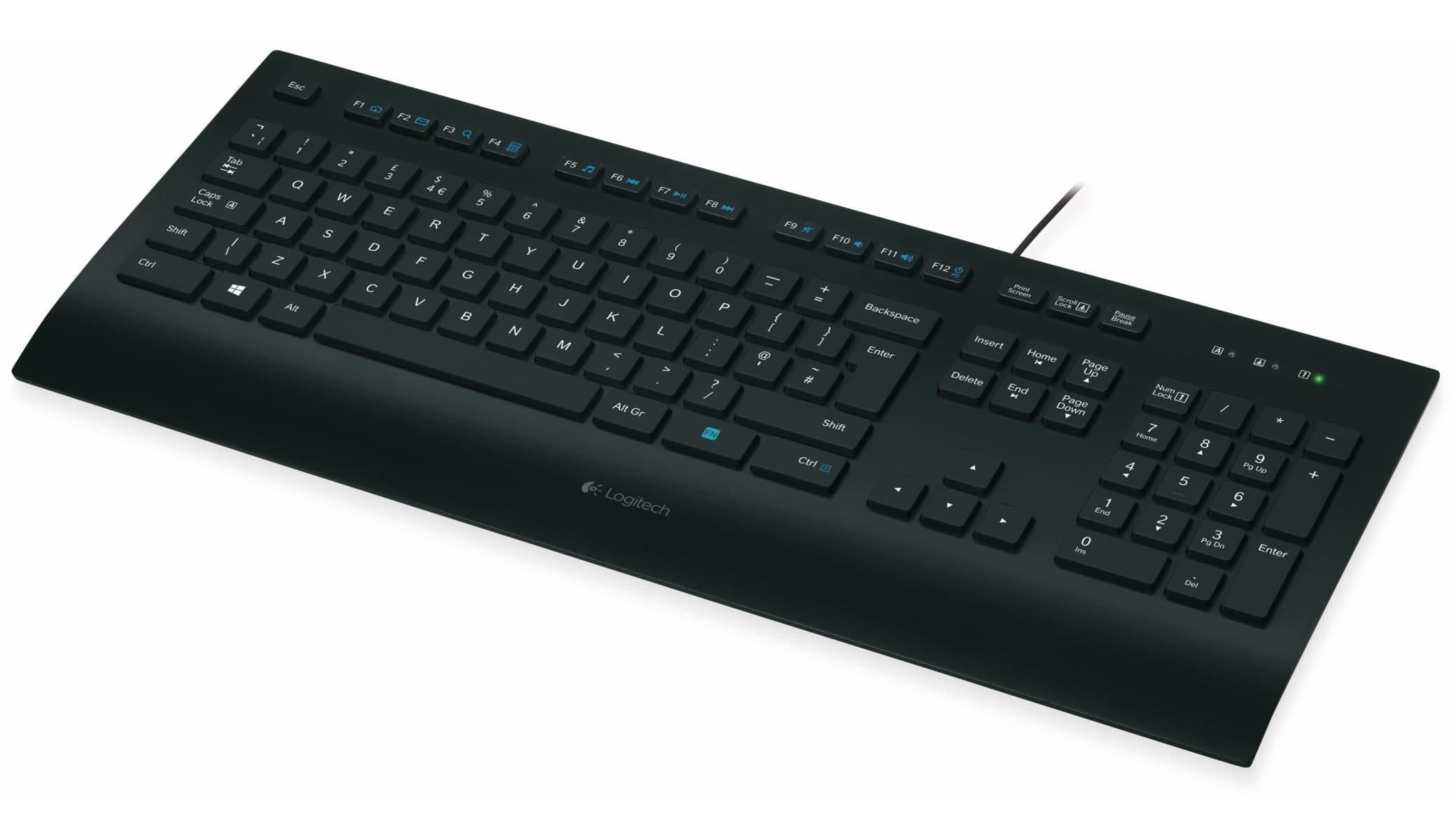 Logitech K280e Pro Wired Business Keyboard, QWERTZ German Layout - Black