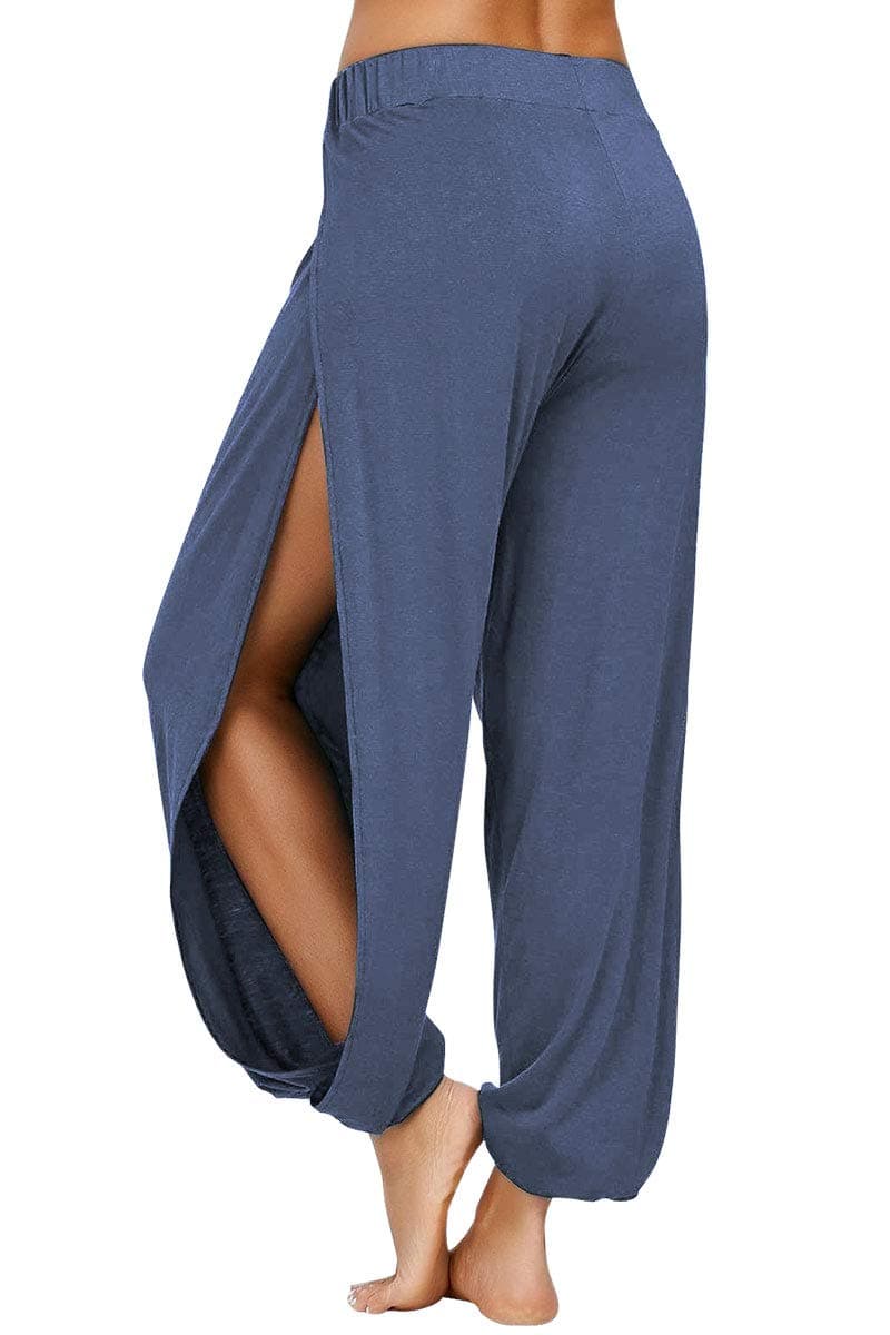 PACBREEZE Women's Yoga Harem Pants Side Slit Joggers Active Workout Sweatpants Beach Cover-up Pants