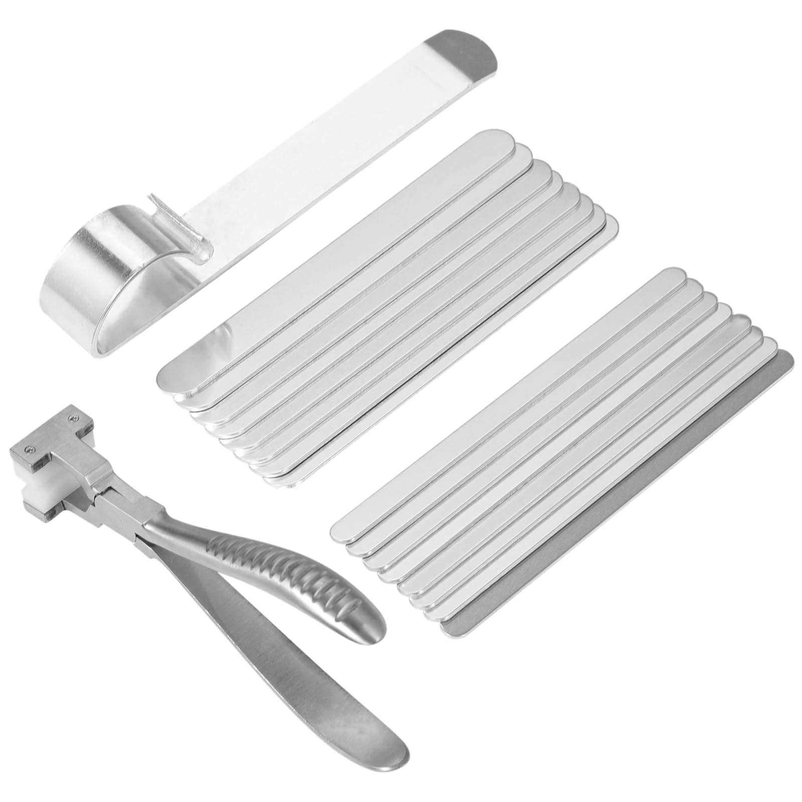 18 Pcs Bracelet Bending Bar Kit, Includes 16 6'' Aluminum Bracelet Blank, Stainless Steel Bending Tool and Bending Pliers, DIY Custom Bracelets Accessories, Jewelry Metal Making Kit