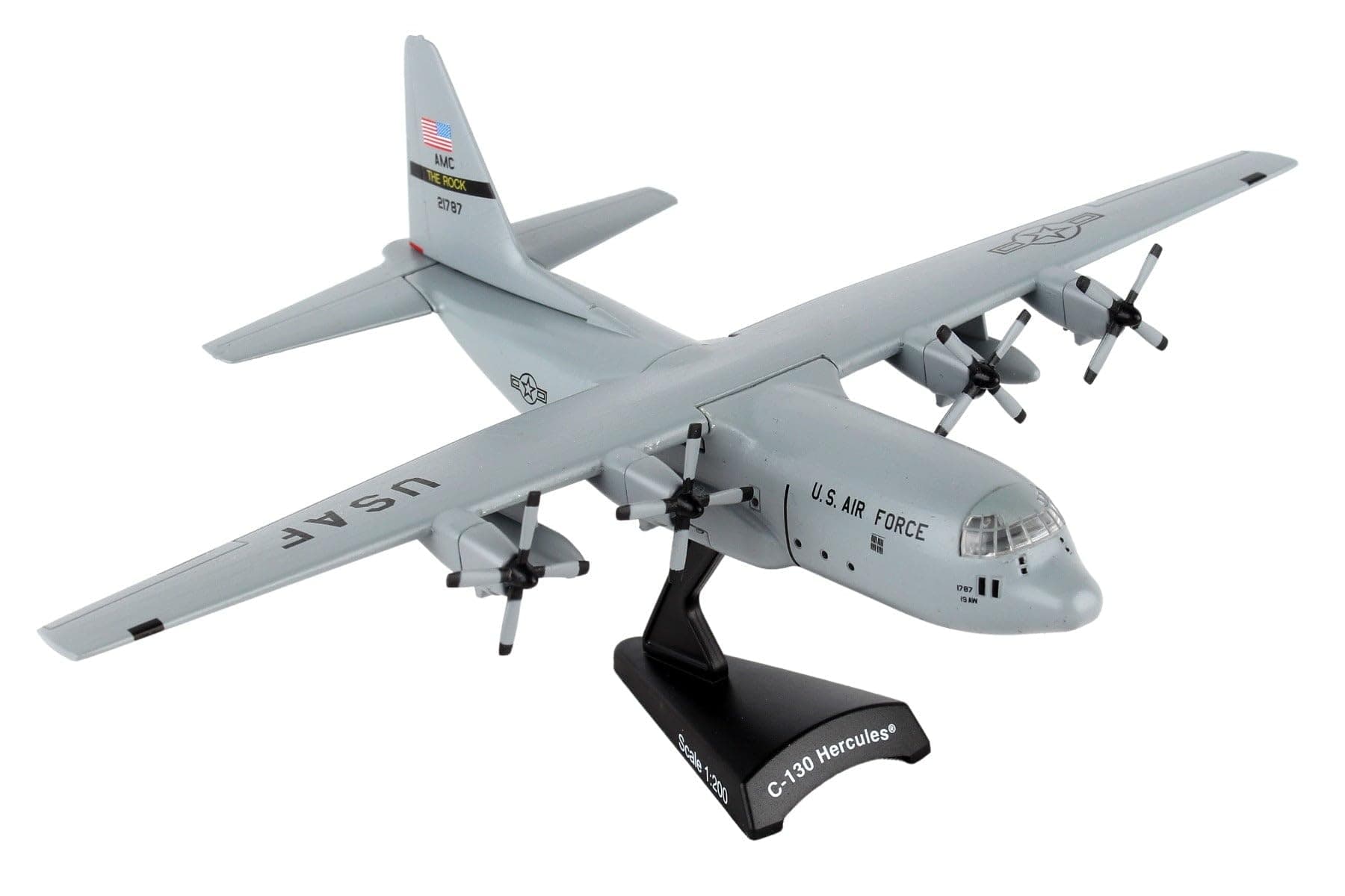 Postage Stamp C-130 USAF 1/200 Spare 617 Diecast Fighter Jet Model Airplane with Display Stand, Detailed Military Aircraft Model for Collectors