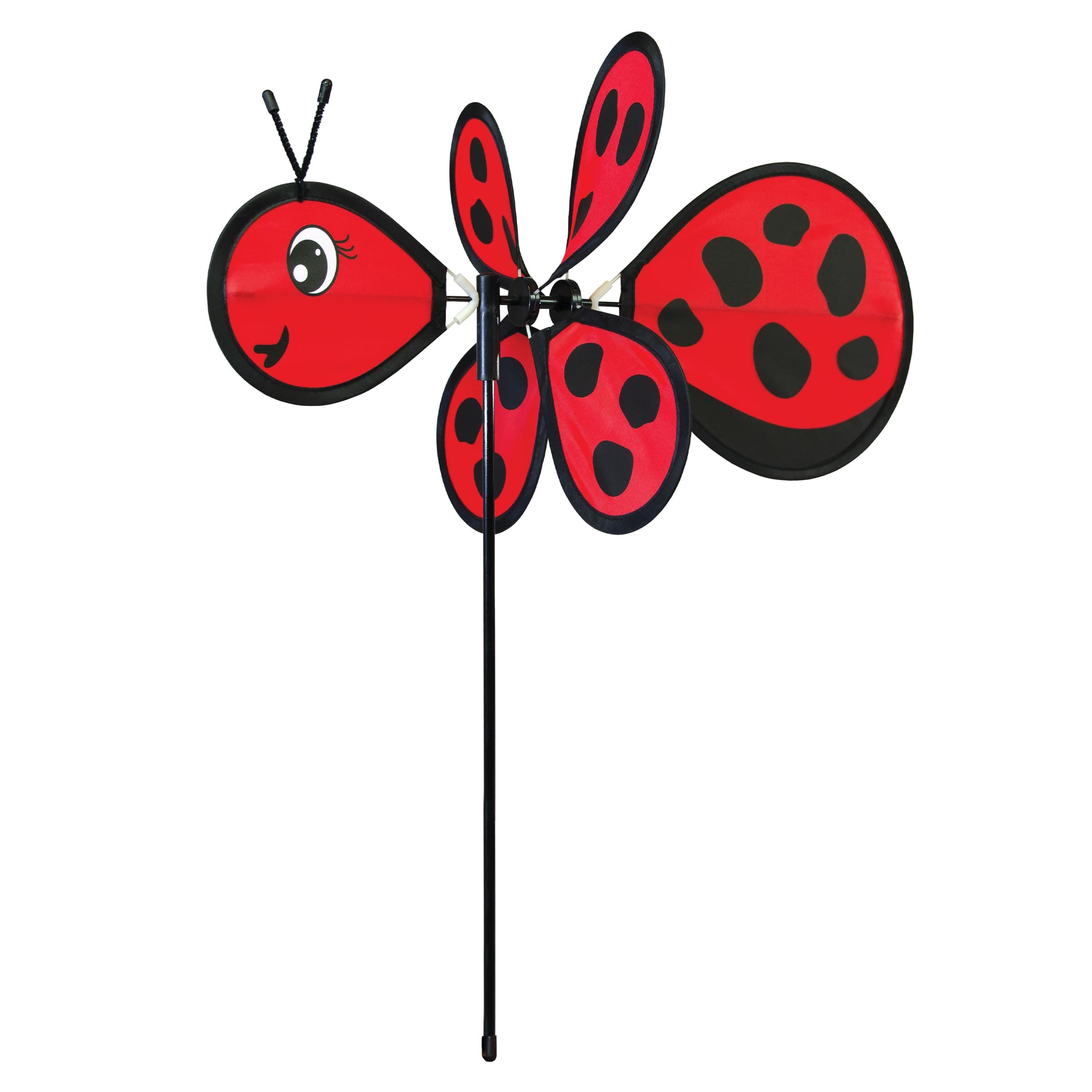 In the Breeze 2802 — Baby Ladybug Ground Spinner — Small Wind Spinner for Gardens, Planters, Flower Pots, Yards