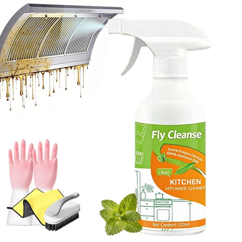 Fly Cleanse FlyCleanse Spray, FlyCleanse Kitchen Cleaner, Electrolyzed Ion Kitchen Cleaner Spray, Natural Enzyme Formula Liquid Cleaner for Household Appliances & Easy Cleaning Solution (1pc, 300ml)