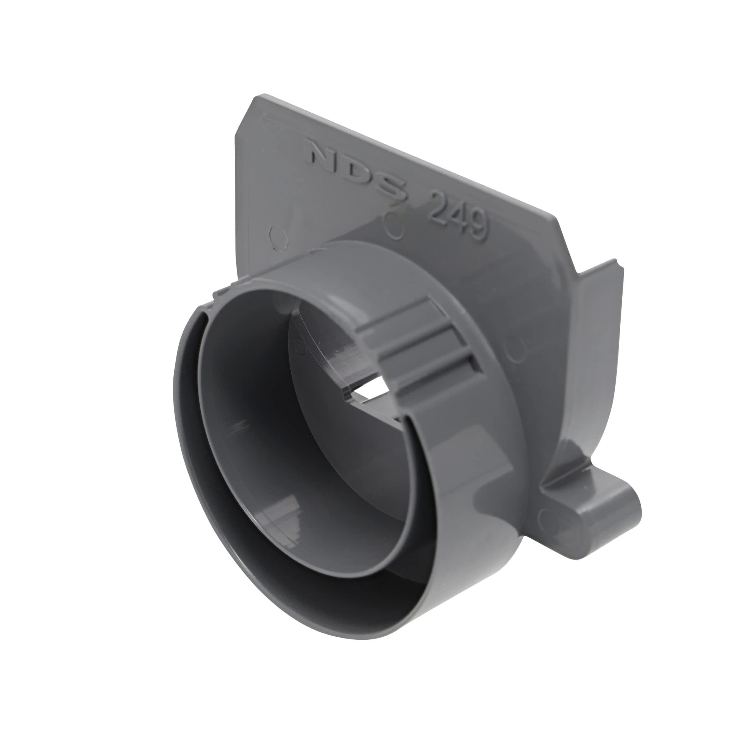 NDS 249 Spee-D Channel Drain Offset End Outlet, Connects NDS Spee-D Channel Drain to 3 in. Drain Pipe and 4 in. Drain Fittings, Adjustable, Gray