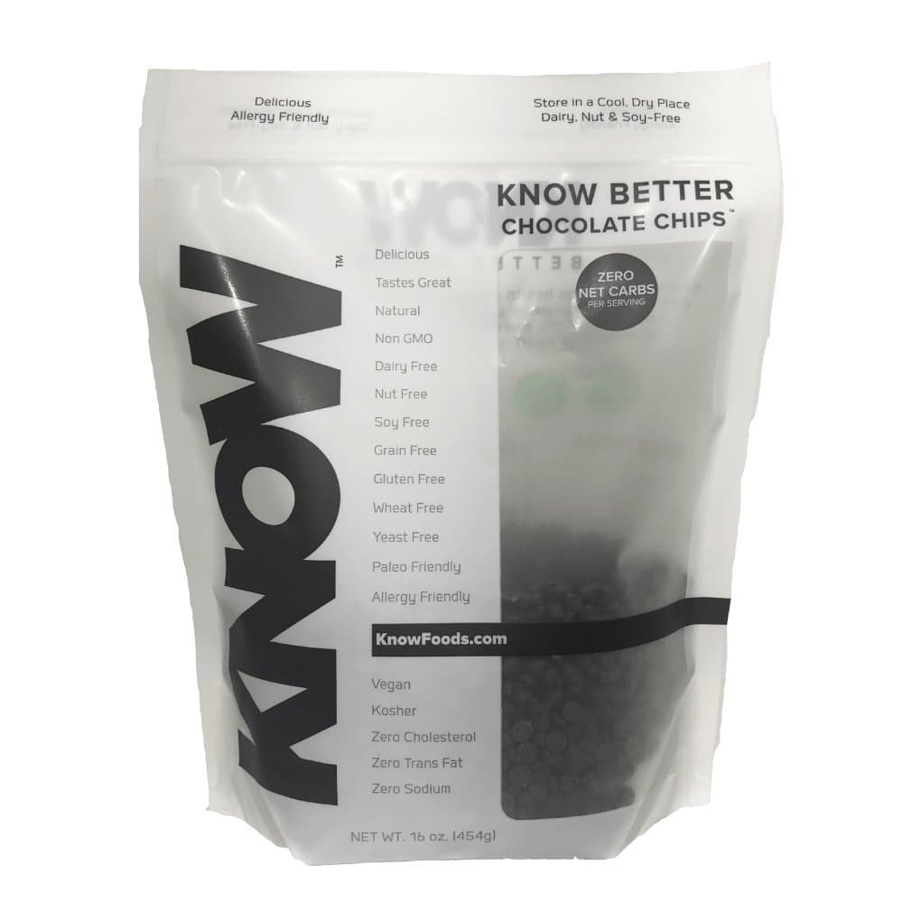 KNOW Foods- KNOW Better Chocolate Chips, Keto, Paleo, Low Carb, 16oz Bag