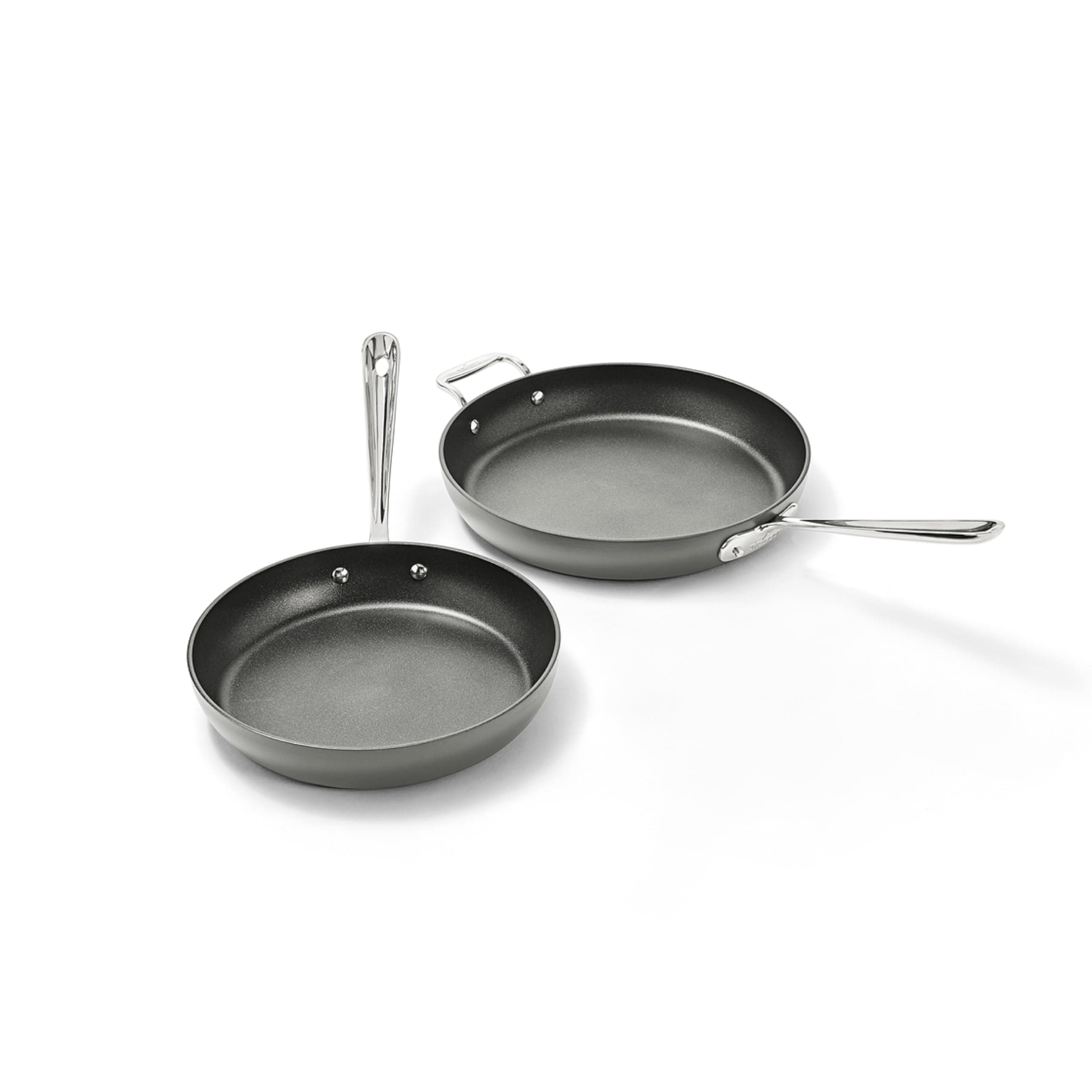 E7859064 HA1 Hard Anodized Nonstick Fry Pan Cookware Set, 10 Inch and 12 Inch Fry Pan, 2 Piece, Black