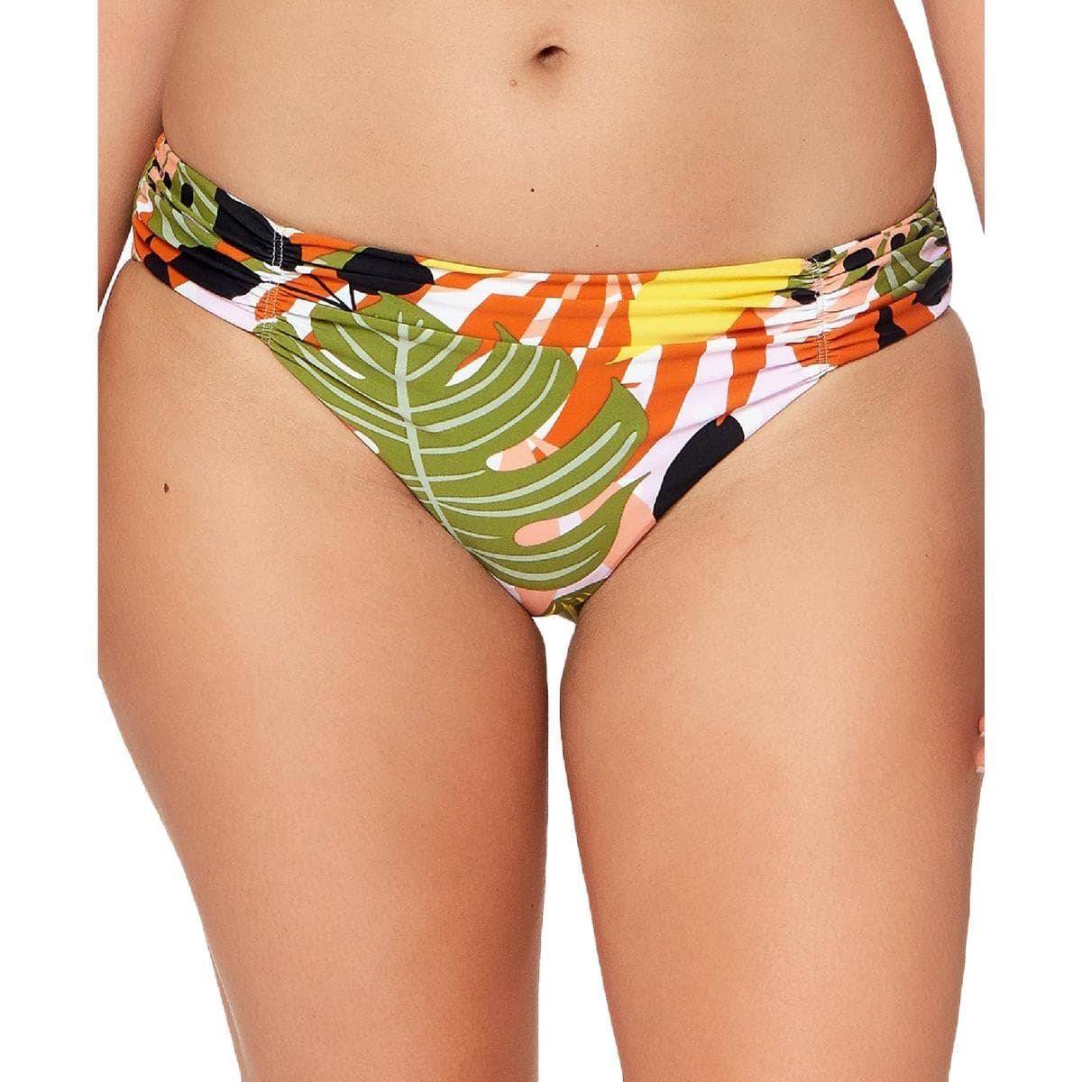 Bar III Womens Botanical Shirred Swim Bottom Separates
