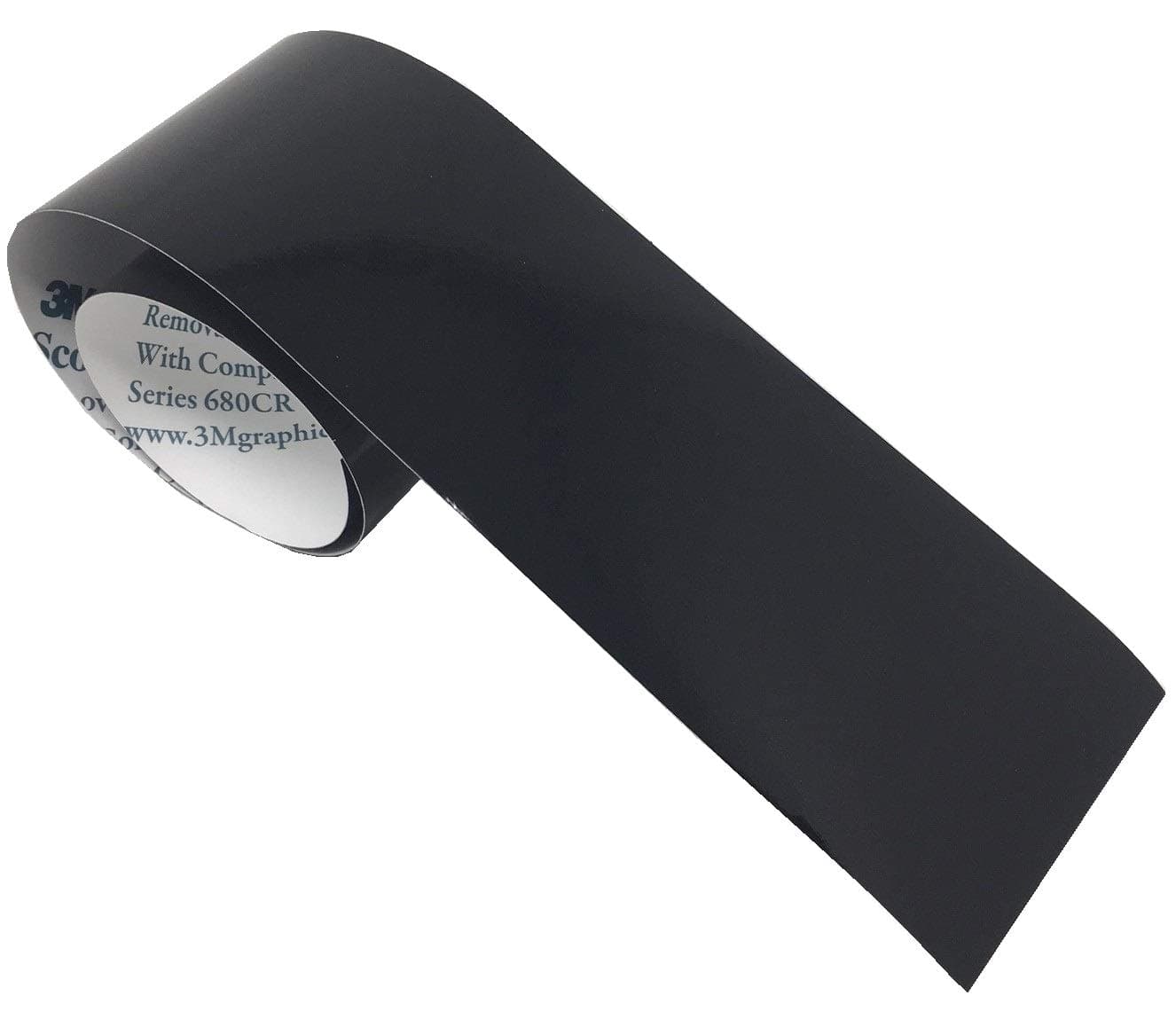 Black 3M Reflective Motorcycle 5” x 30” sheet DIY Kit Scotchlite 680 vinyl roll (Reflects White) 7 year safety 4 Side Bag Bicycle Helmets Decals Tets by Qbc Craft