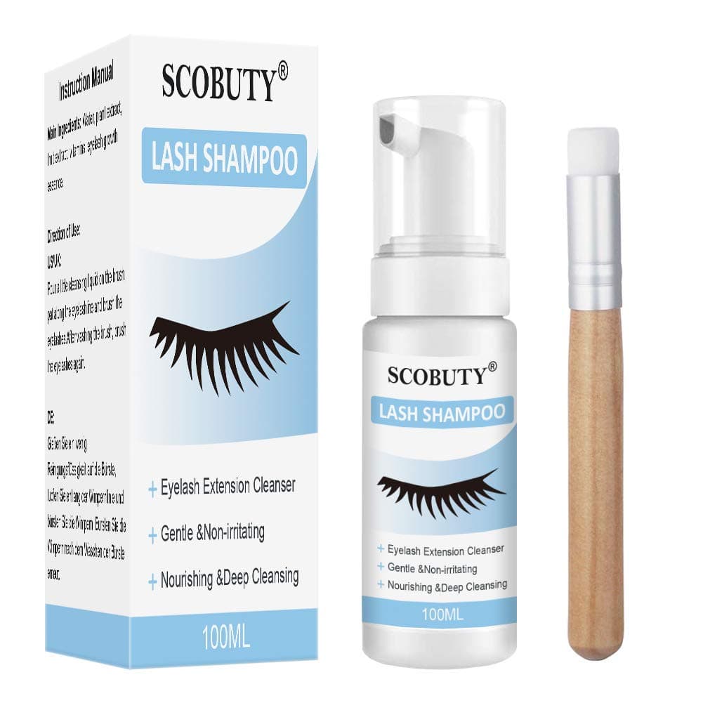 Eyelash Shampoo,Eyelash Extension Cleanser,Lash Foam Cleanser,with Soft Brush