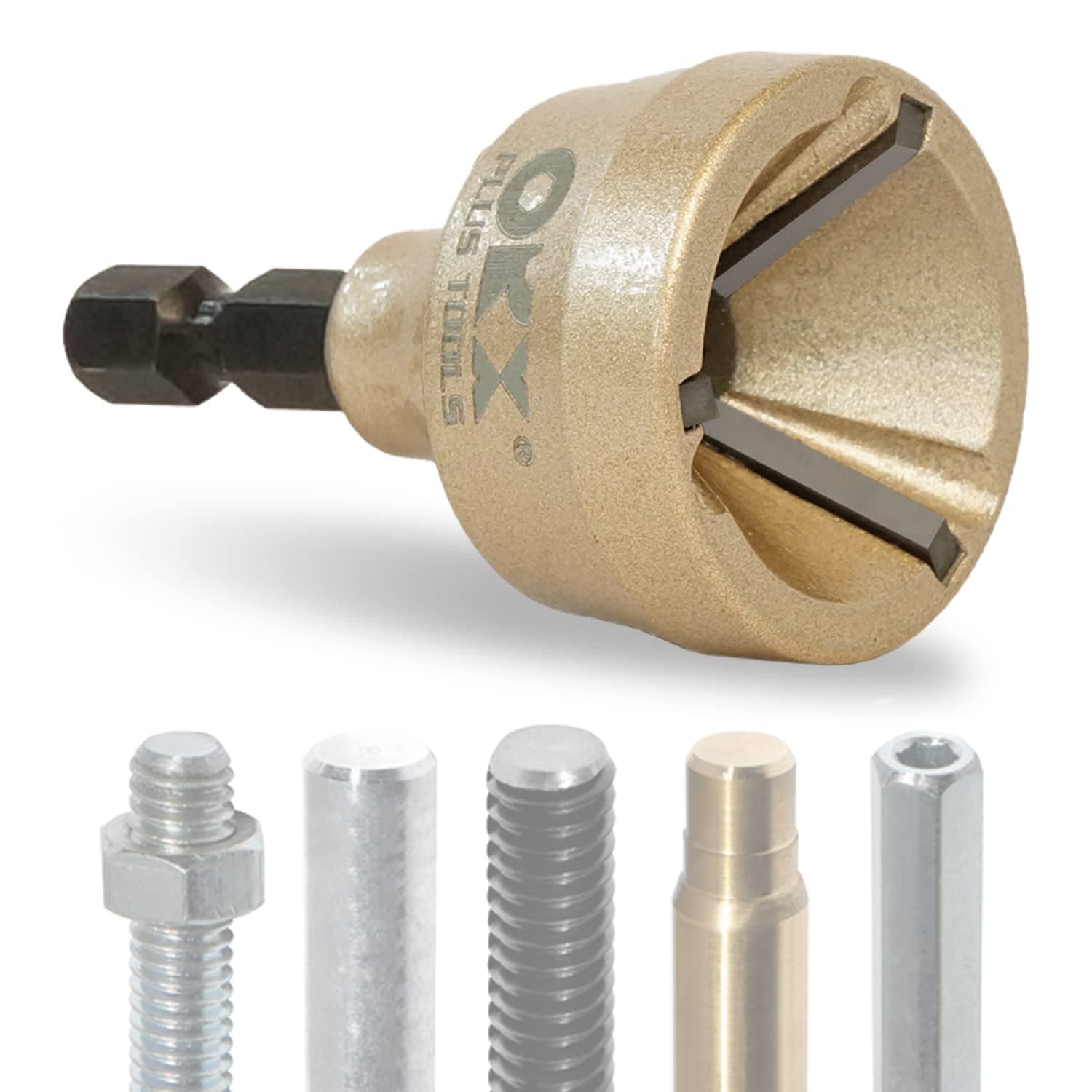 ORX PLUS TOOLS PO-045-TORXPLUS Tools Deburring External Chamfer Tool, Tungsten Blade, Deburring Drill Bit, Remove Burr Tools for Fit 1/8 inch-3/4 inch(3mm-19mm)