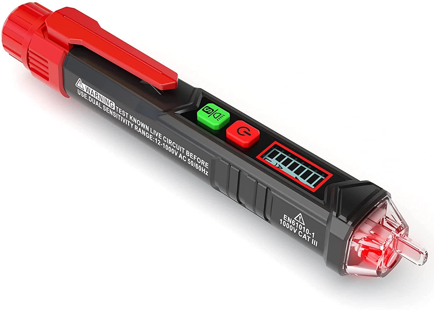 KAIWEETS HT100 Voltage Tester, Dual-Range 12V-1000V/48V 1000V Non-Contact Electrical Tester, Voltage Sensitivity Electric Compact Pen with NCV, LED Flashlight, Buzzer Alarm, Wire Breakpoint Finder