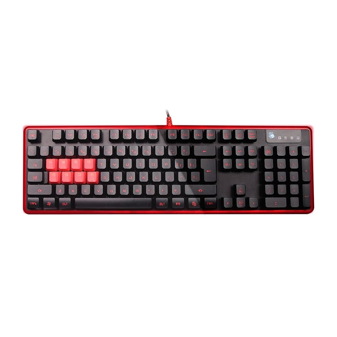 B2278 8-Key Light Strike (Lk) Semi Optical Mechanical Gaming Keyboard - Red LED Backlit - 8 Lk Blue Switch