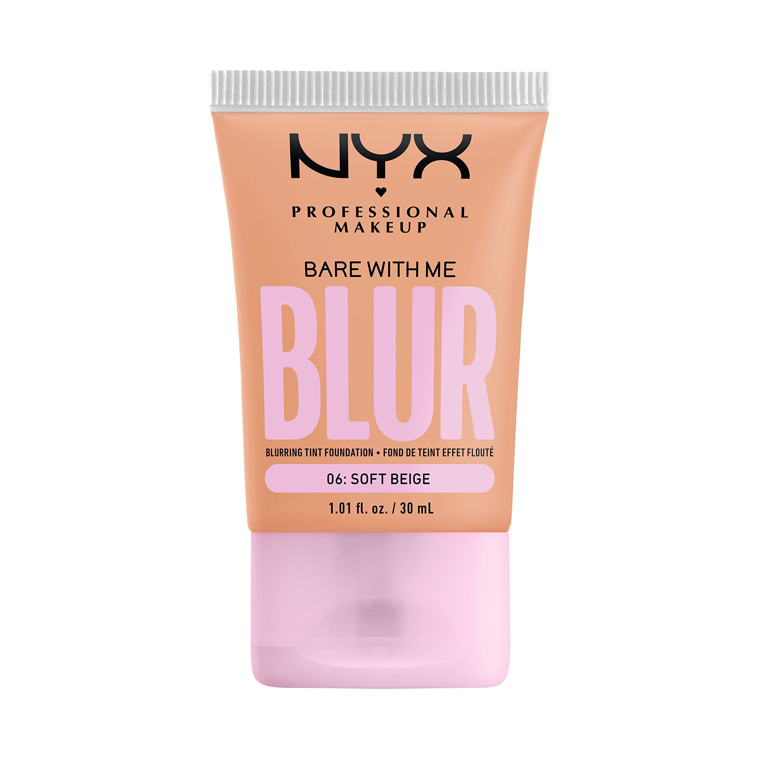 NYX PROFESSIONAL MAKEUP Bare With Me Blur Tint Matte Foundation - Soft Beige (Vegan, Lightweight and Fade & Transfer-Resistant)