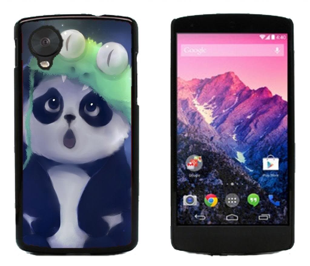 Panda Cute Bear Animal Hard Plastic and Aluminum Back Case for LG Google Nexus 5