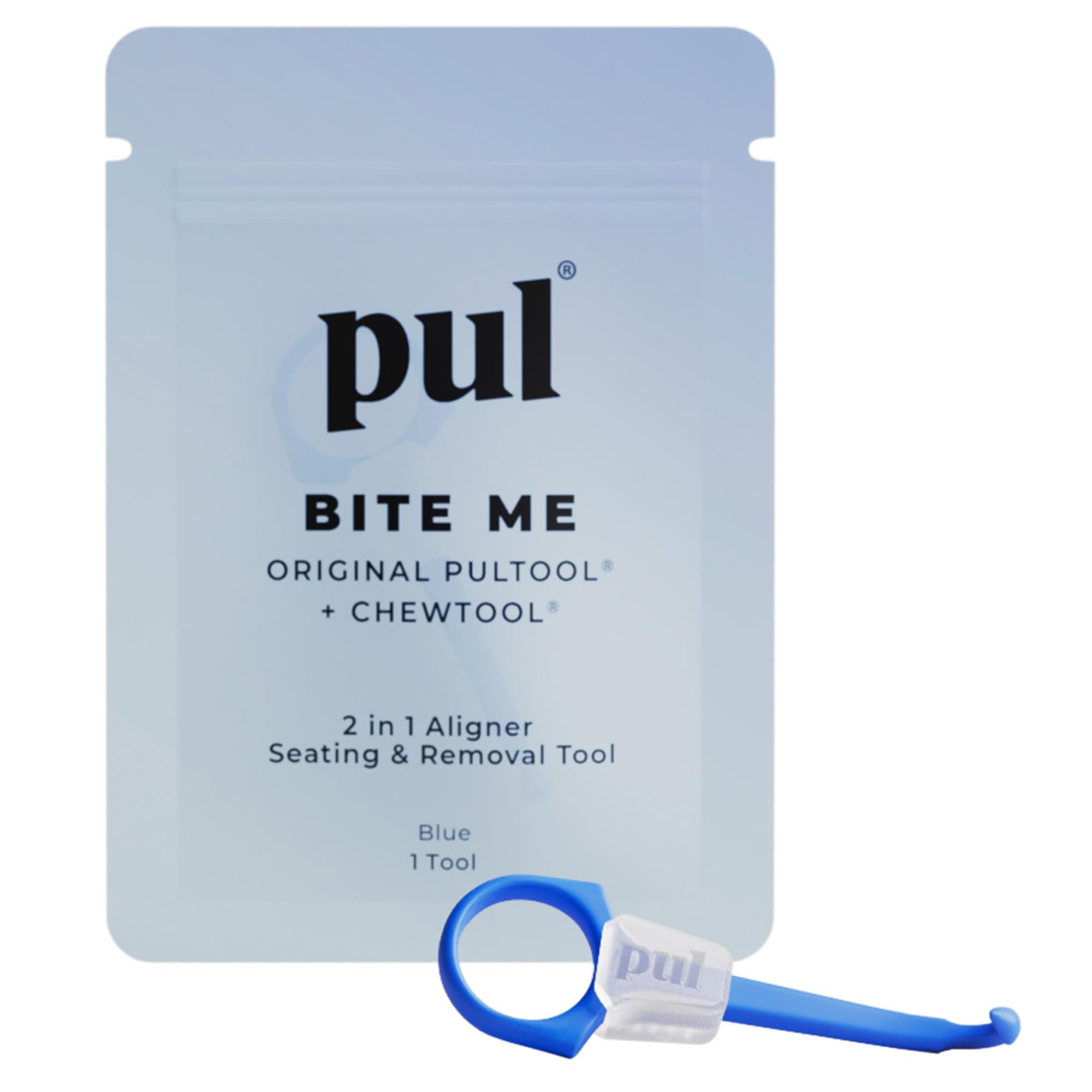PUL 2-in-1 Clear Aligner Chew Tool & Removal Tool - Blue | Orthodontic Chewie + Remover Combo | Hygienic, Reusable, BPA-Free Dental Accessory for Invisalign | Pack of 1