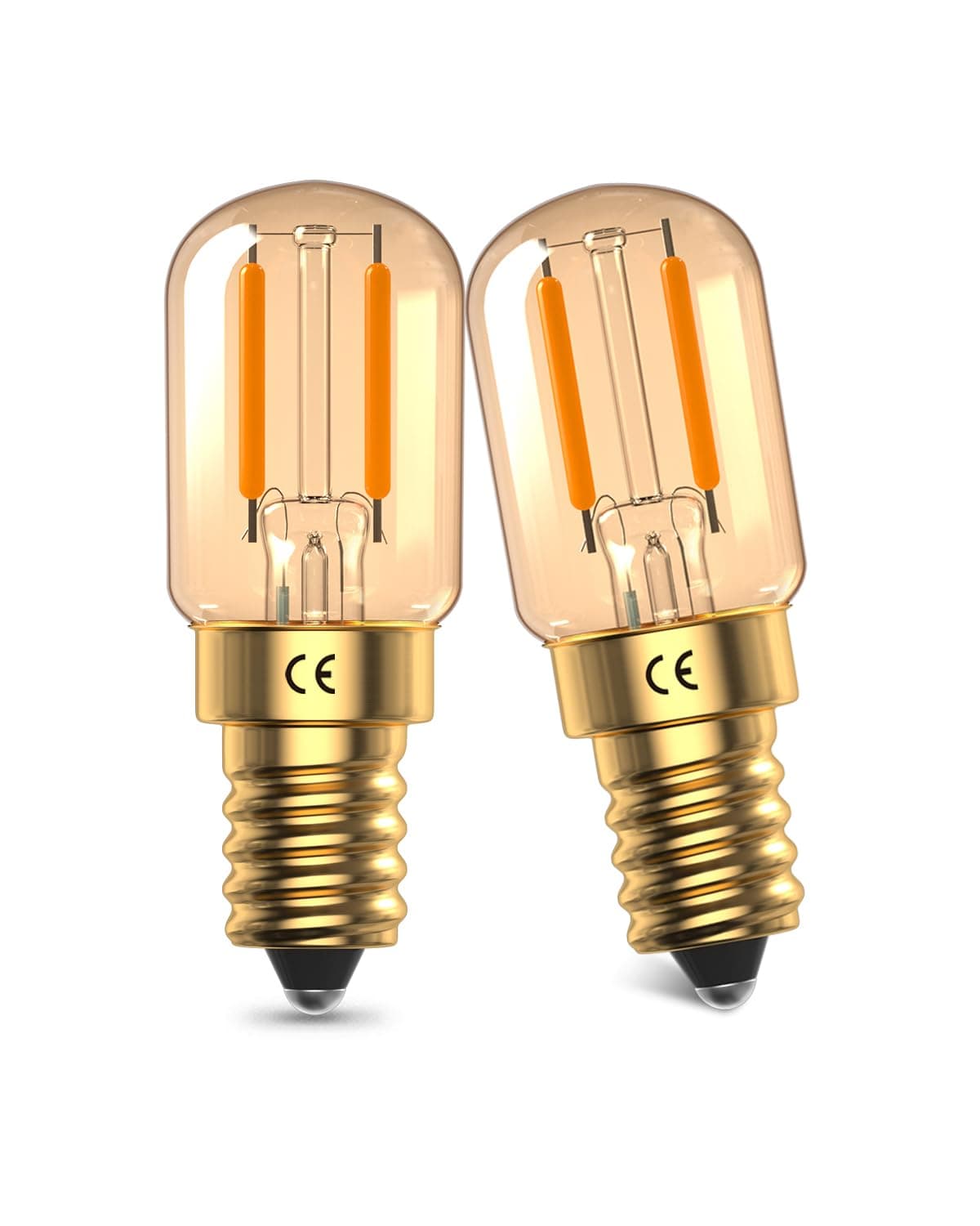 DoRight 1W E14 LED Bulbs, Vintage Amber E14 LED Filament Bulb, Soft Light Warm White 2200K, SES Small Screw Bulbs, T22 Tubular Glass Bulbs, 10W-15W Equivalent, 95 Lumen, Non-Dimmable, 2 Pack