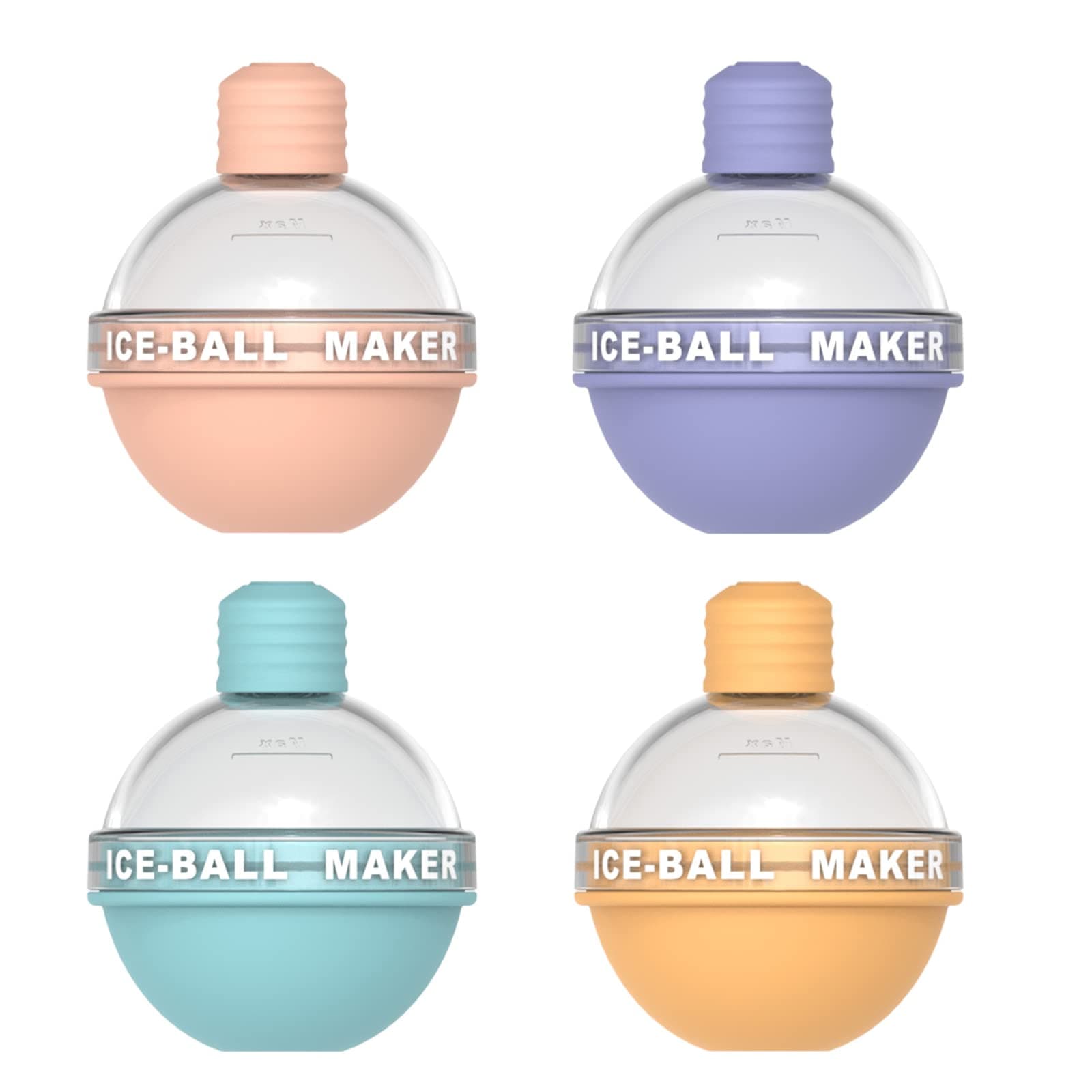 Ice Cube Tray, Ice Ball Maker, Candy Color Ice Ball Maker Mold, Round Silicone Ice Cube Mold, 2.5 Inch Whiskey Ice Mold for Whiskey and Cocktails, Creative Gift for Family and Friends