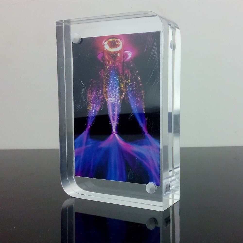 iNINJA(TM)8x10" Unique Designed 2 Round Edge Clear Acrylic Frames Photo Frame - Picture Frames,Free Stand in Desk/Table 10mm Thickness for Double Sided Photo Seethrough