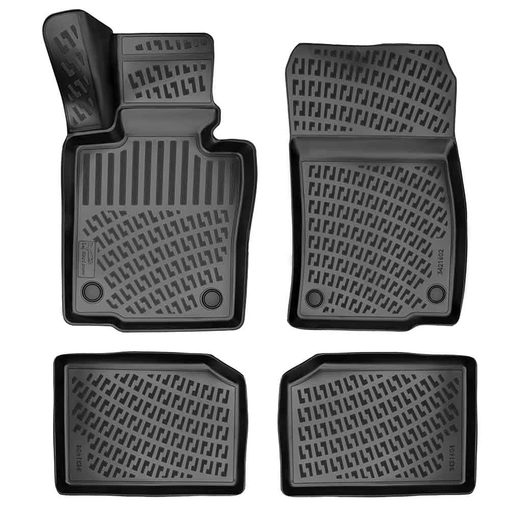 Floor Mats Compatible with Mini Countryman 2011-2016 Custom Fit Rubber Car Mats 3D Laser Measured Floor Liners All Weather Heavy Duty Waterproof Odorless Non-Slip TPE (Front & Rear, Black)