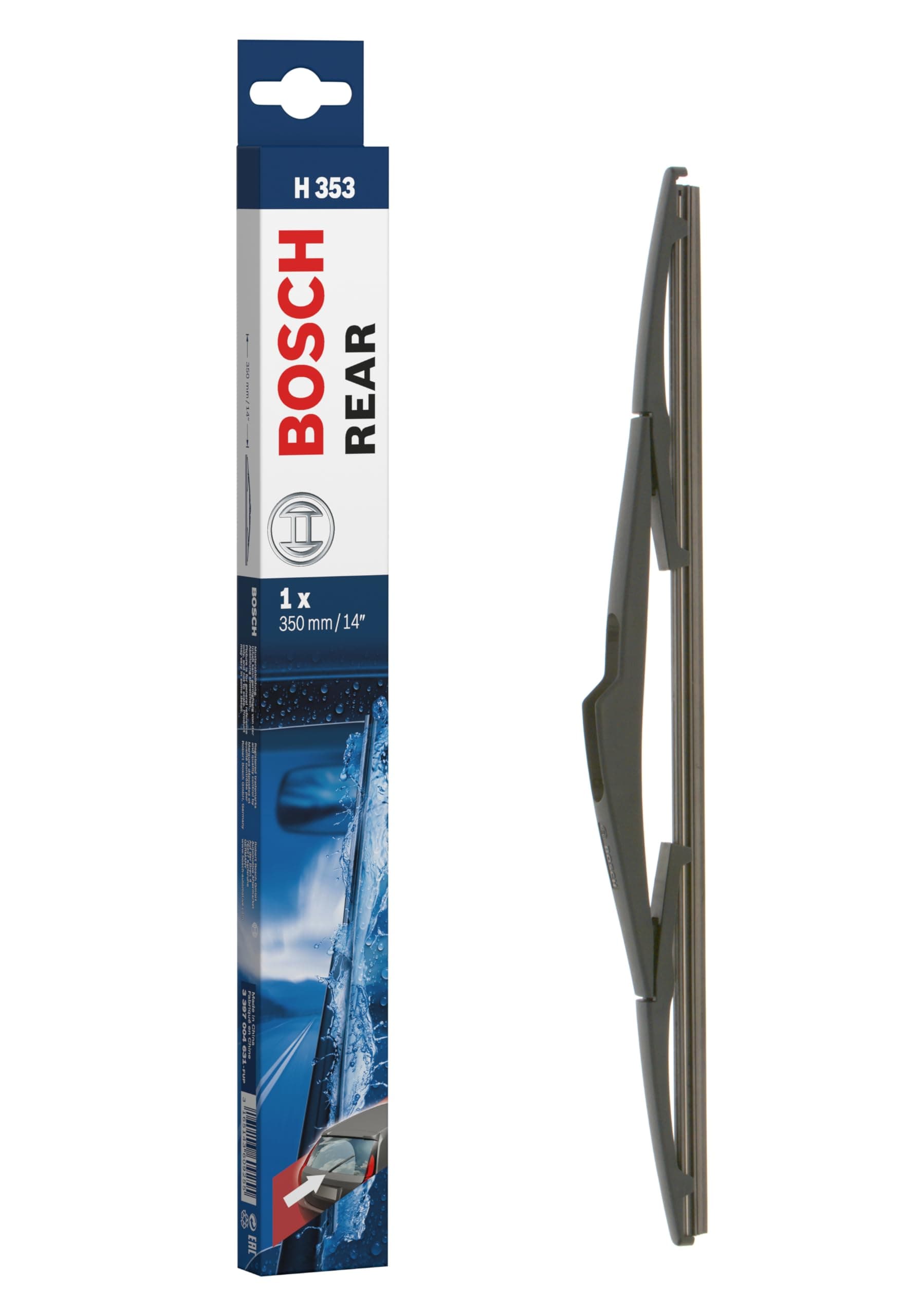 Bosch Rear Wiper H 353 - Excellent Cleaning Performance - Replacement Blade for Back Windscreen - 1 Blade, 350mm