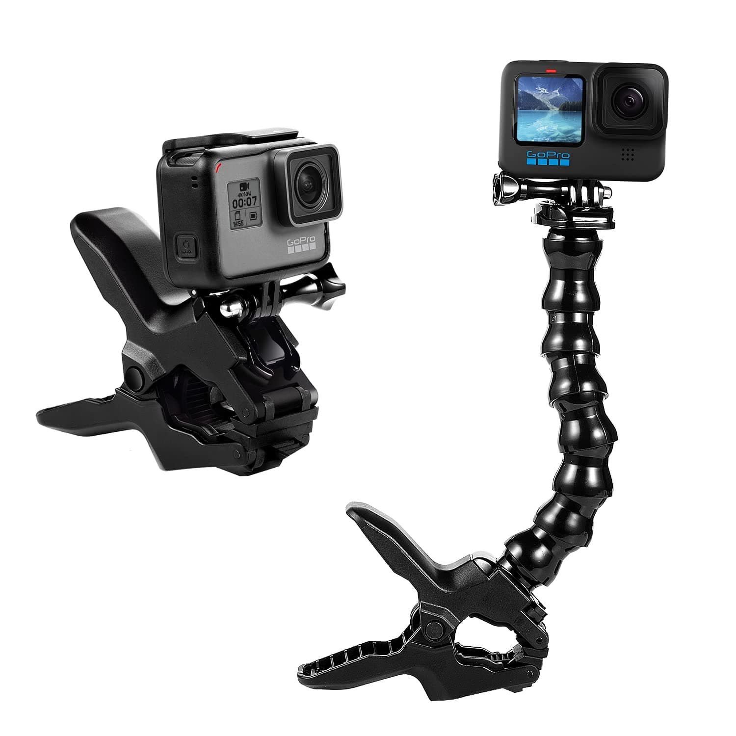 Suptig Jaws Gooseneck Flex Clamp Mount for GoPro Hero 12 Hero 11 Hero 10 9 8 7 6 5 4 Hero Session Hero 3 + Hero 3, Dji osmo, Insta 360, Akaso Action Camera