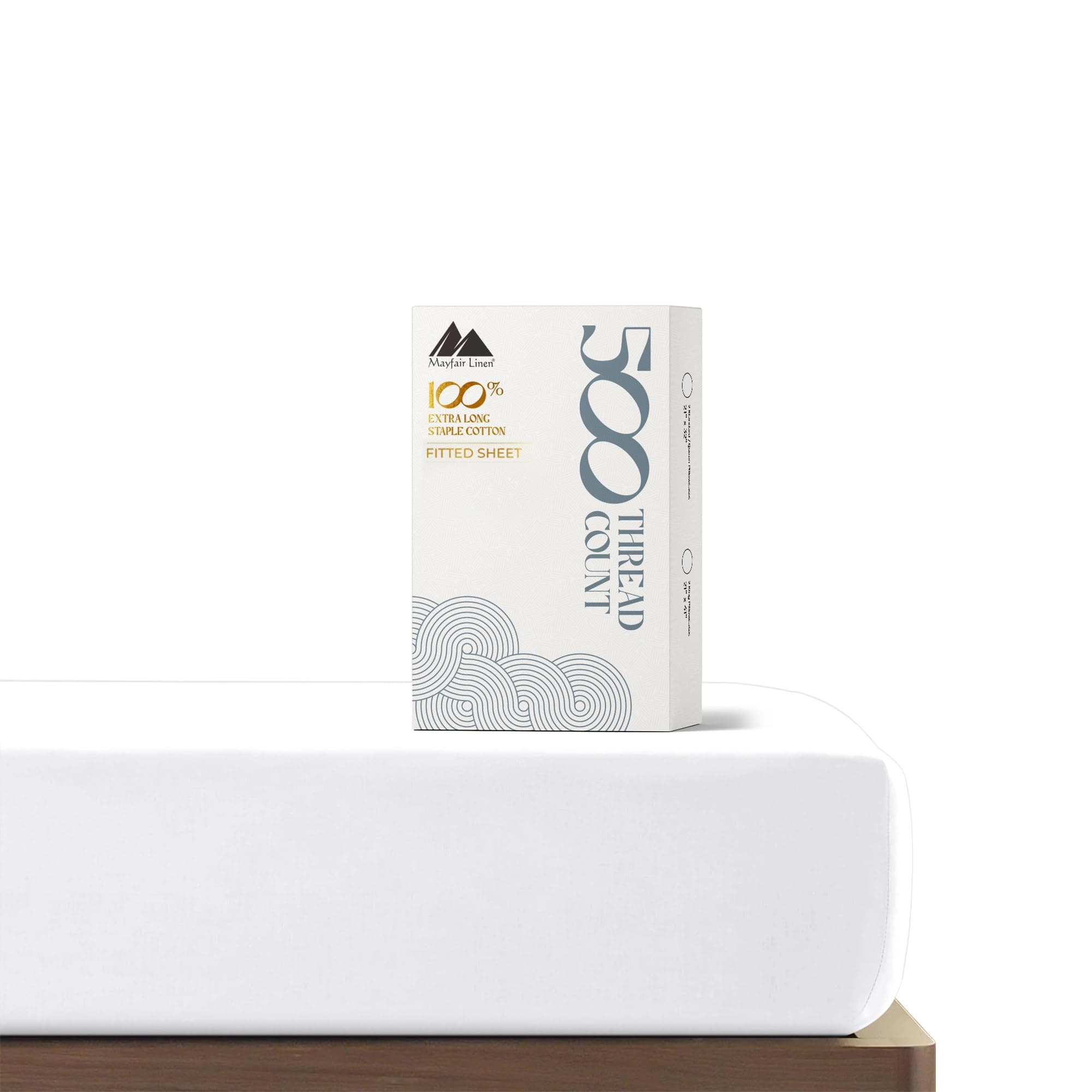 Mayfair Linen100% Cotton Full Size Fitted Sheet Only - 500 Thread Count 16" Deep Pocket Full Size Fitted Sheet, Soft Cooling Durable Sateen Weave No Pop-Off Elastic Bottom Sheet for Adults - White