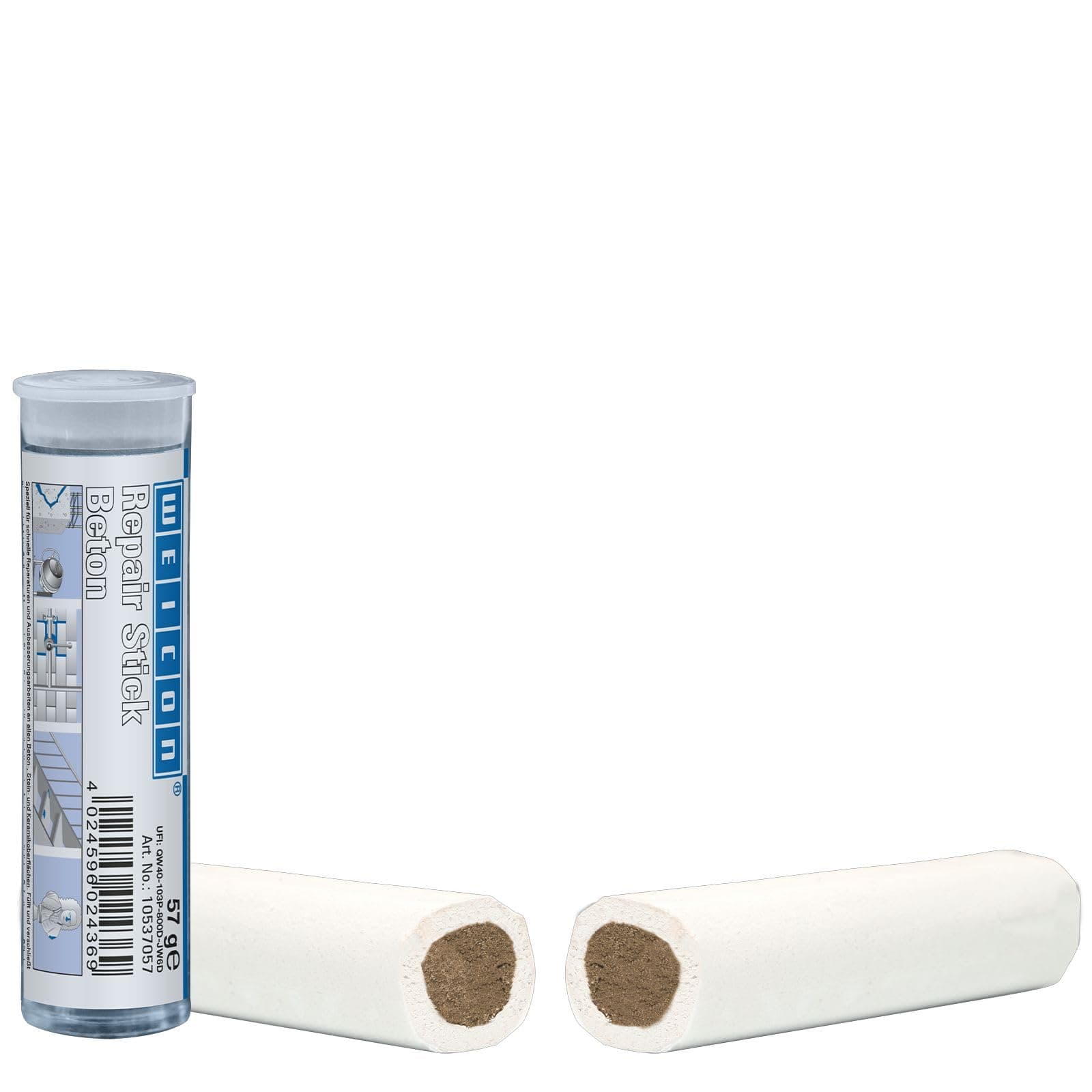 WEICON Repair Stick Concrete | 57 g | 2-component Special Adhesive Epoxy Resin For quick repairs on concrete, stone and ceramic surfaces