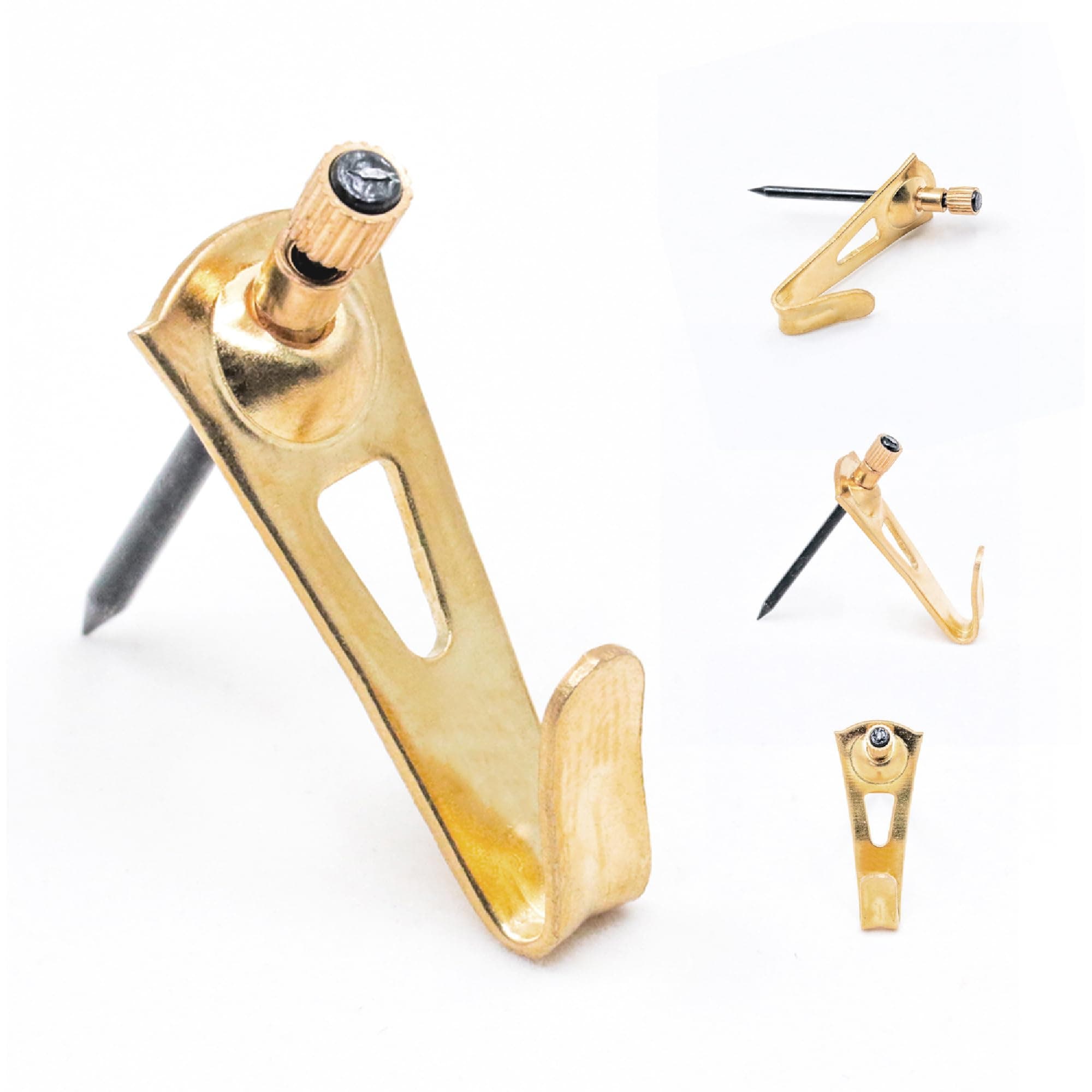 PHS Picture Hanging Hooks - Supports 30 lbs - 100 Pack Plaster Wall Picture Hangers for Frames - Plaster Wall Hangers and Drywall Hooks - Easy to Install Art Hanger and Nails for Hanging Pictures