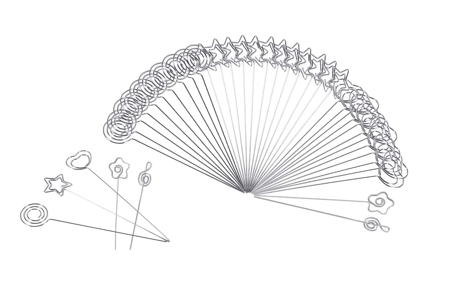 Eldwviz 100pcs/lot 12cm DIY heart shape craft wire clip card note photo memo holder clips wholesale metal clamp clay cake Accessories decoration loop heart star music notation mix shape 1