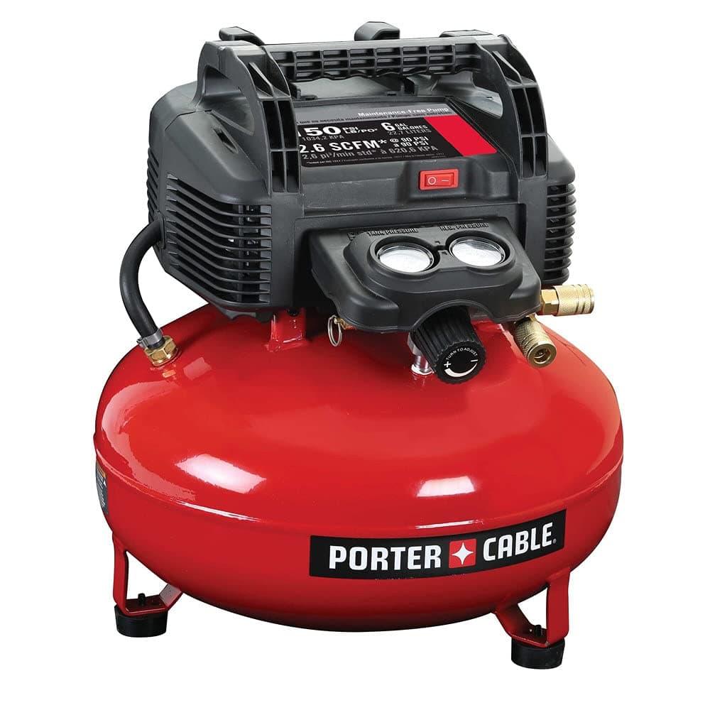 PORTER-CABLE Air Compressor, 6-Gallon, Pancake, Oil-Free (C2002)