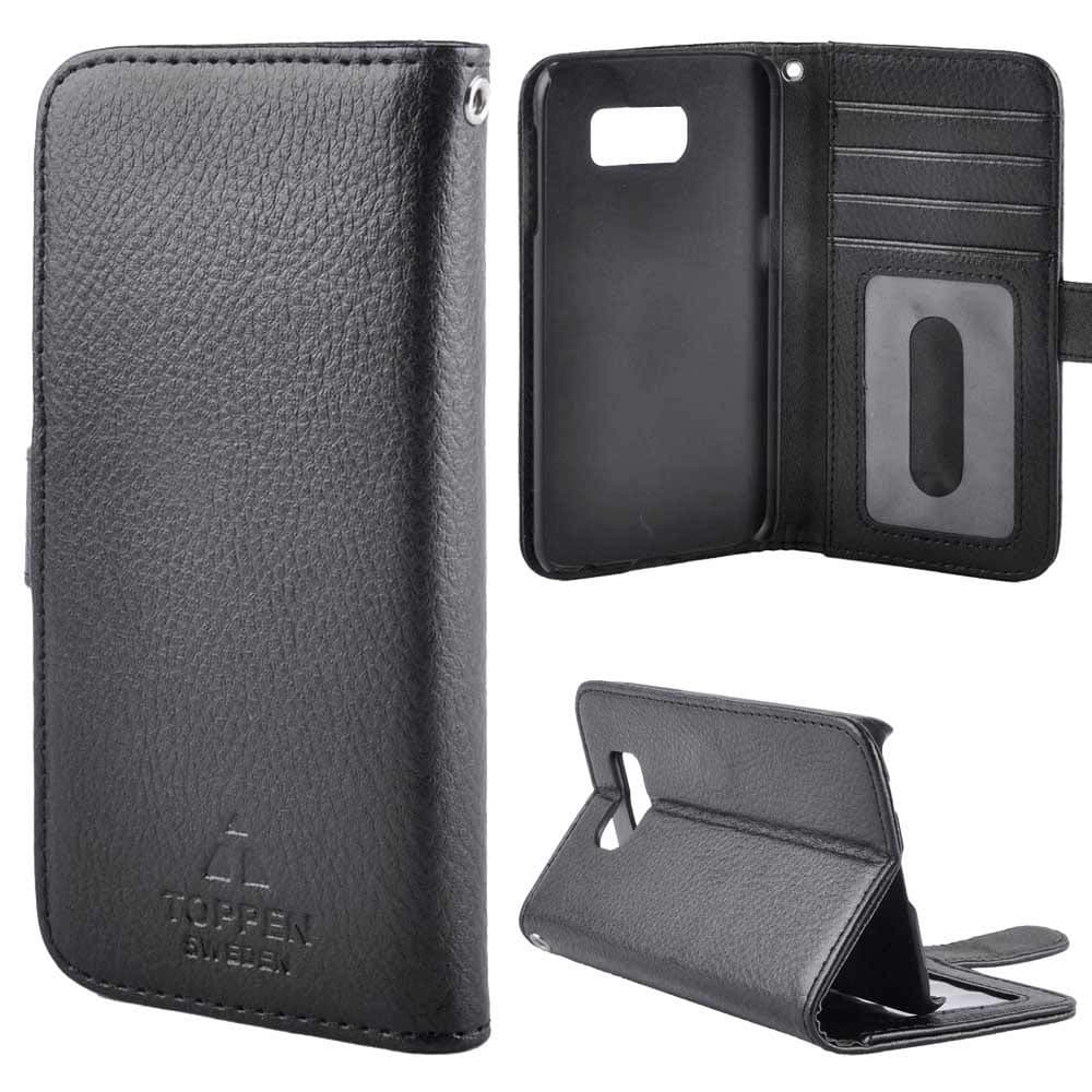 TOPPEN Left Handed Wallet Case Samsung Galaxy S8 Plus, Black