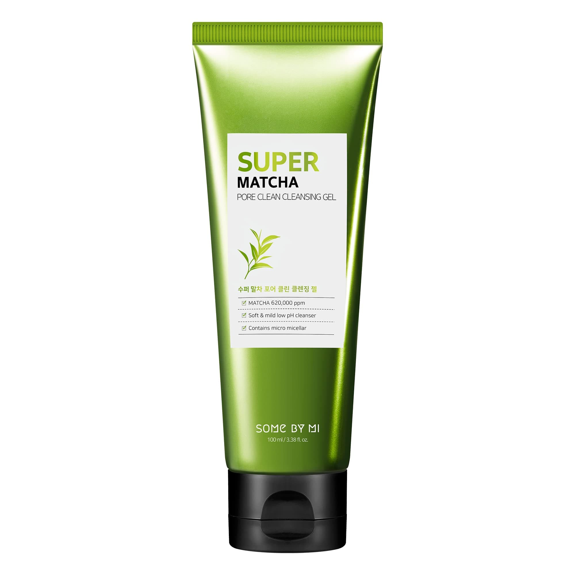 Super Matcha Pore Clean Cleansing Gel - 3.38Oz, 100ml - Made from Matcha Extracts for Sensitive Skin - Mild Daily Face Wash for Pore Tightening, Sebum and Blackheads Care - Korean Skin Care