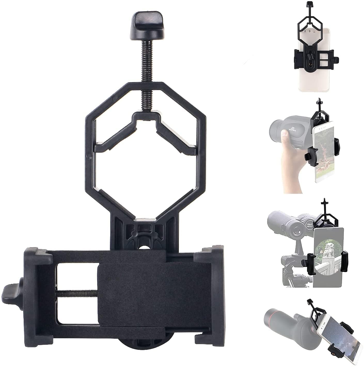 CEZO Telescope Adapter Mount Mobile Phone Holder for Scope 360° Rotating Universal Mobile Phone Photo Adapter for Binocular, Telescope, Microscope, Monocular Rifle Scope, Camera