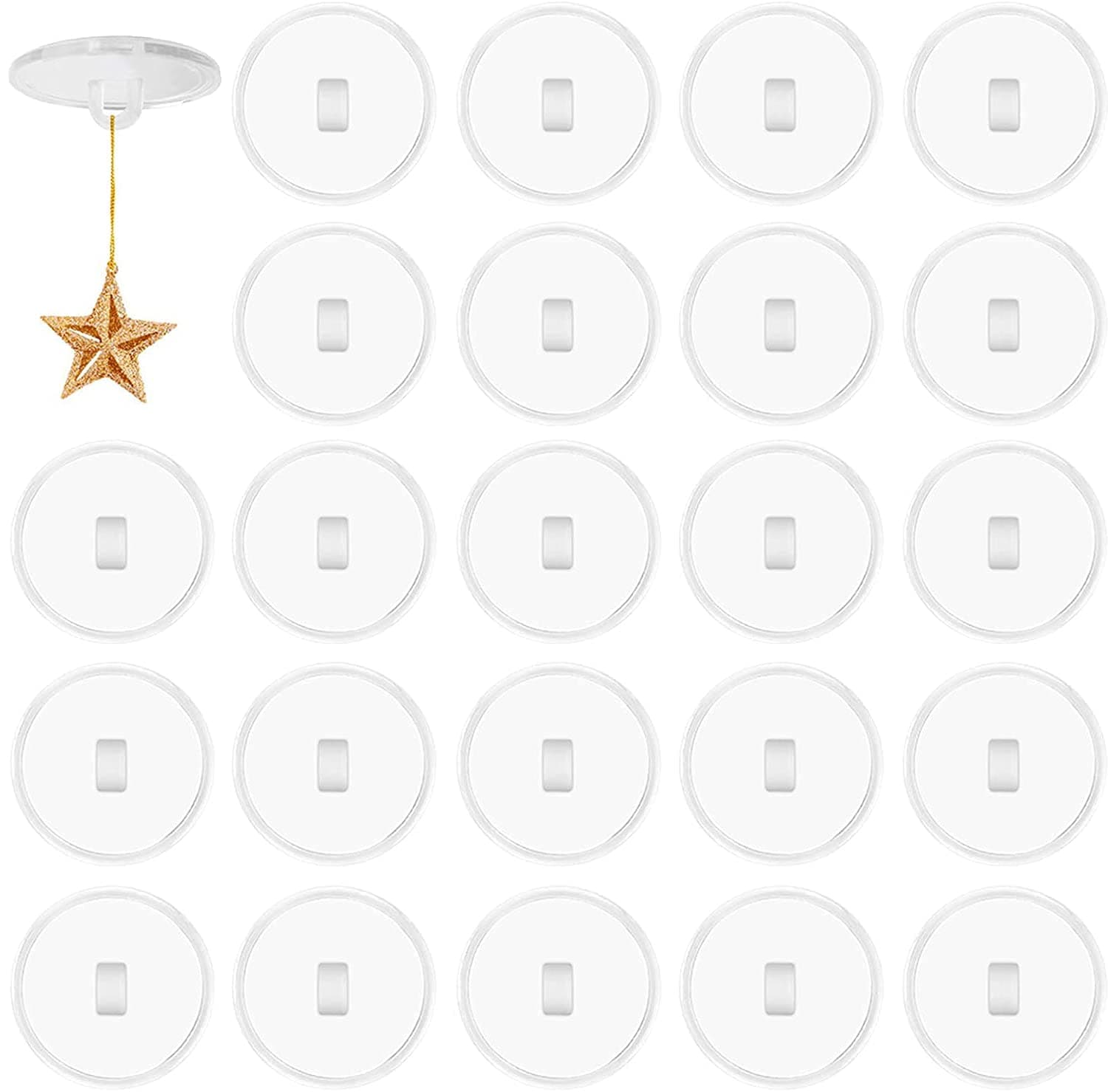 TERRIFI 100Pcs Self-Adhesive Hook Heavy Duty Wall Hooks Without Drilling Clear Stick Hooks for Kitchen Bathroom Wall Door Ceiling to Hang