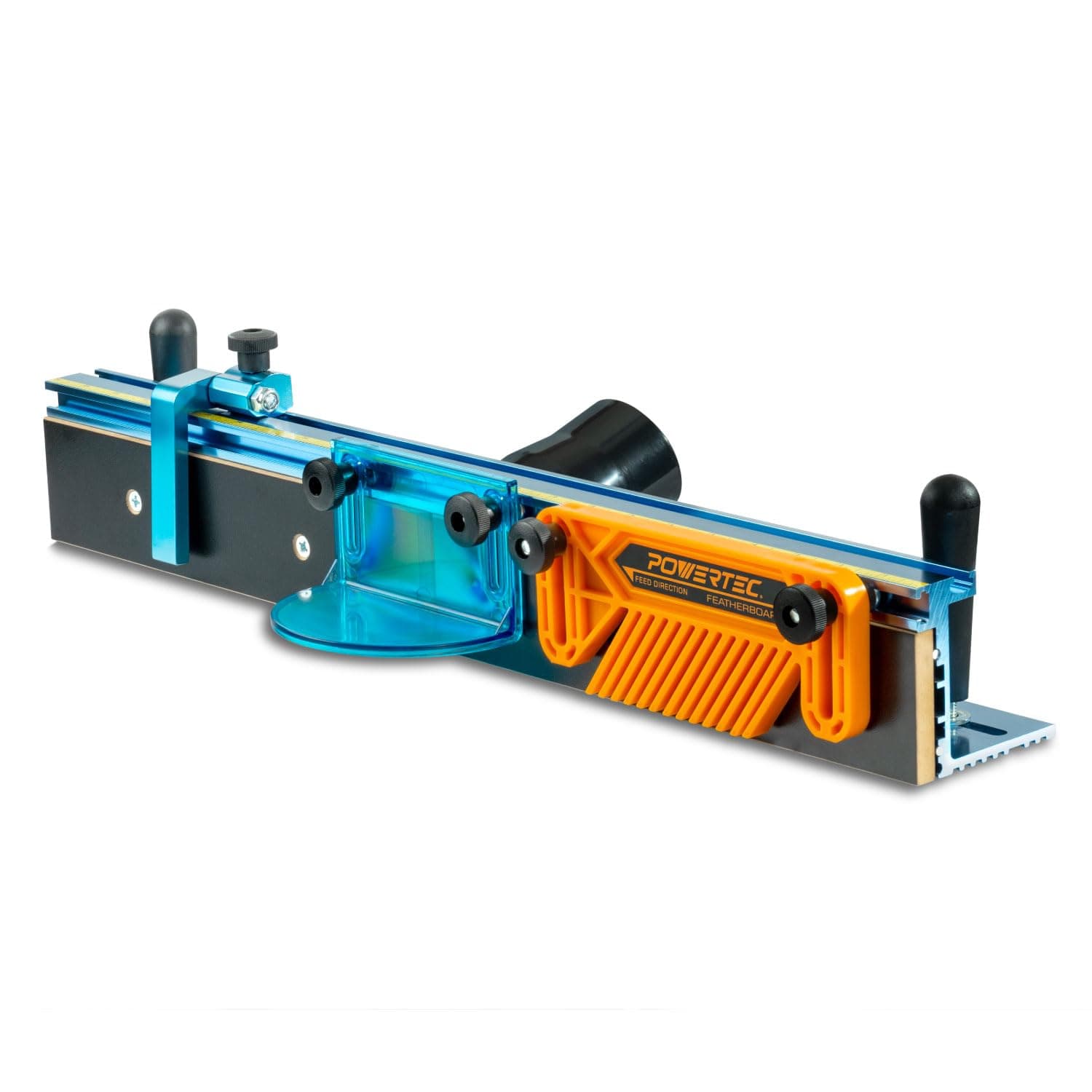 Router Table Fence Kit Deluxe System 3-3/8” Tall 24" Long, Router Table Top, Routing Tables for Woodworking w/Reversible Flip Stop, Dust Port, Adjustable Bit Guard, Featherboard - 71536