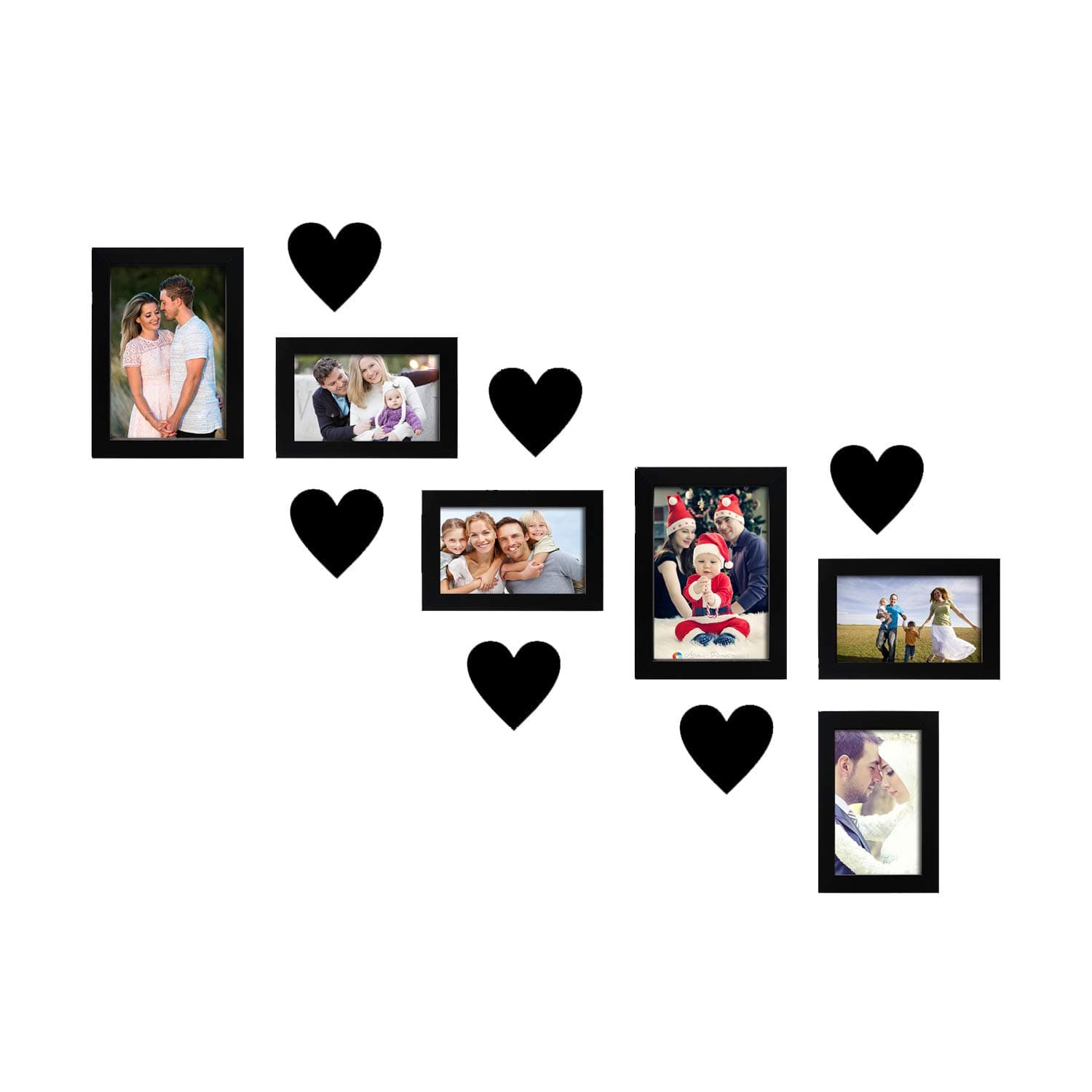 Amazon Brand - Solimo Set of 6 Photo Frames With Plaques H & (4"x6"-6pcs) Black