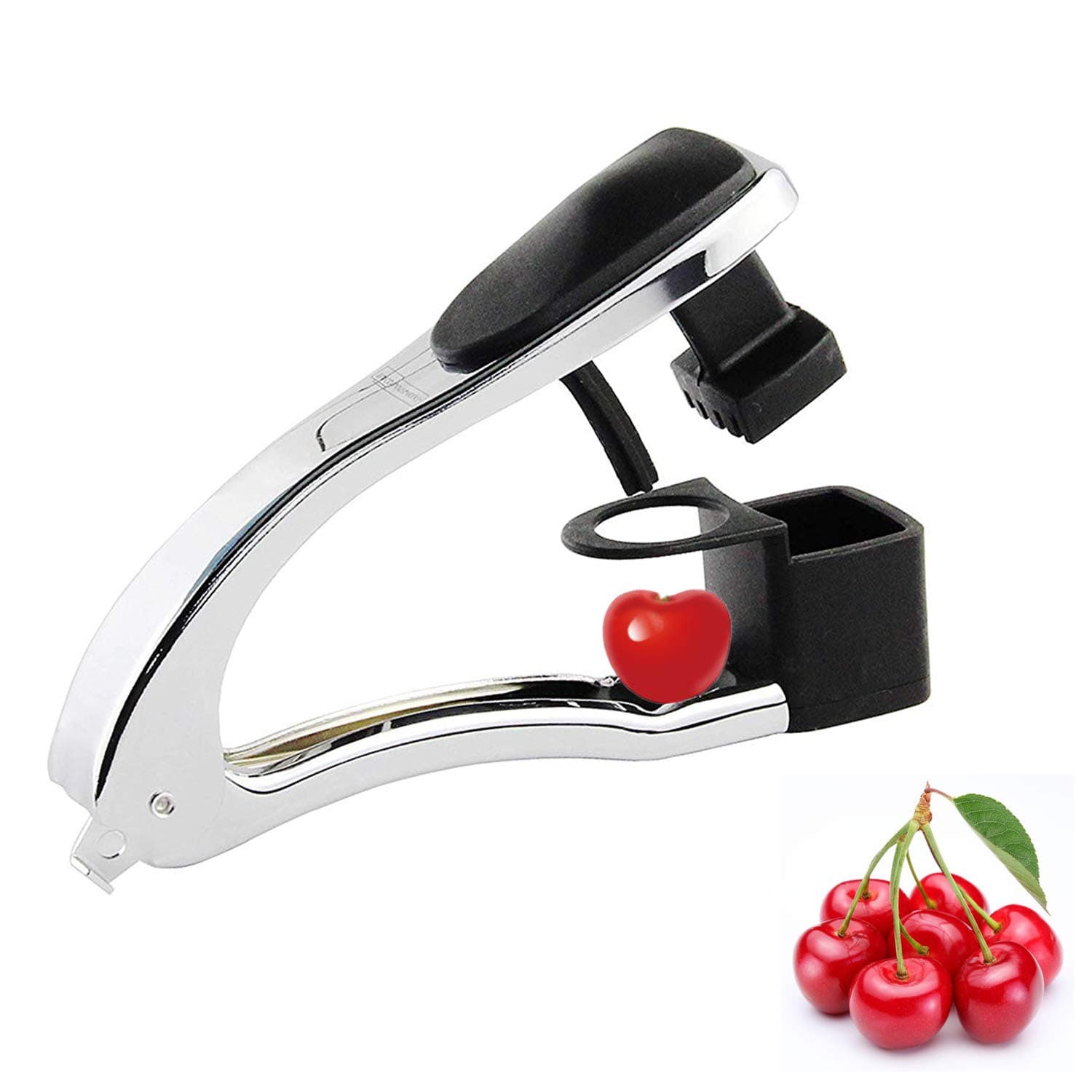 Cherry Pitter, YISSCEN Cherry Core Remover Slice Tool 2 in 1 Set, Olive Seed Pitter / Fruit Plums Core Remover - Portable & Dishwasher Safe Cherry Olive Pitter / Stoner (Black)