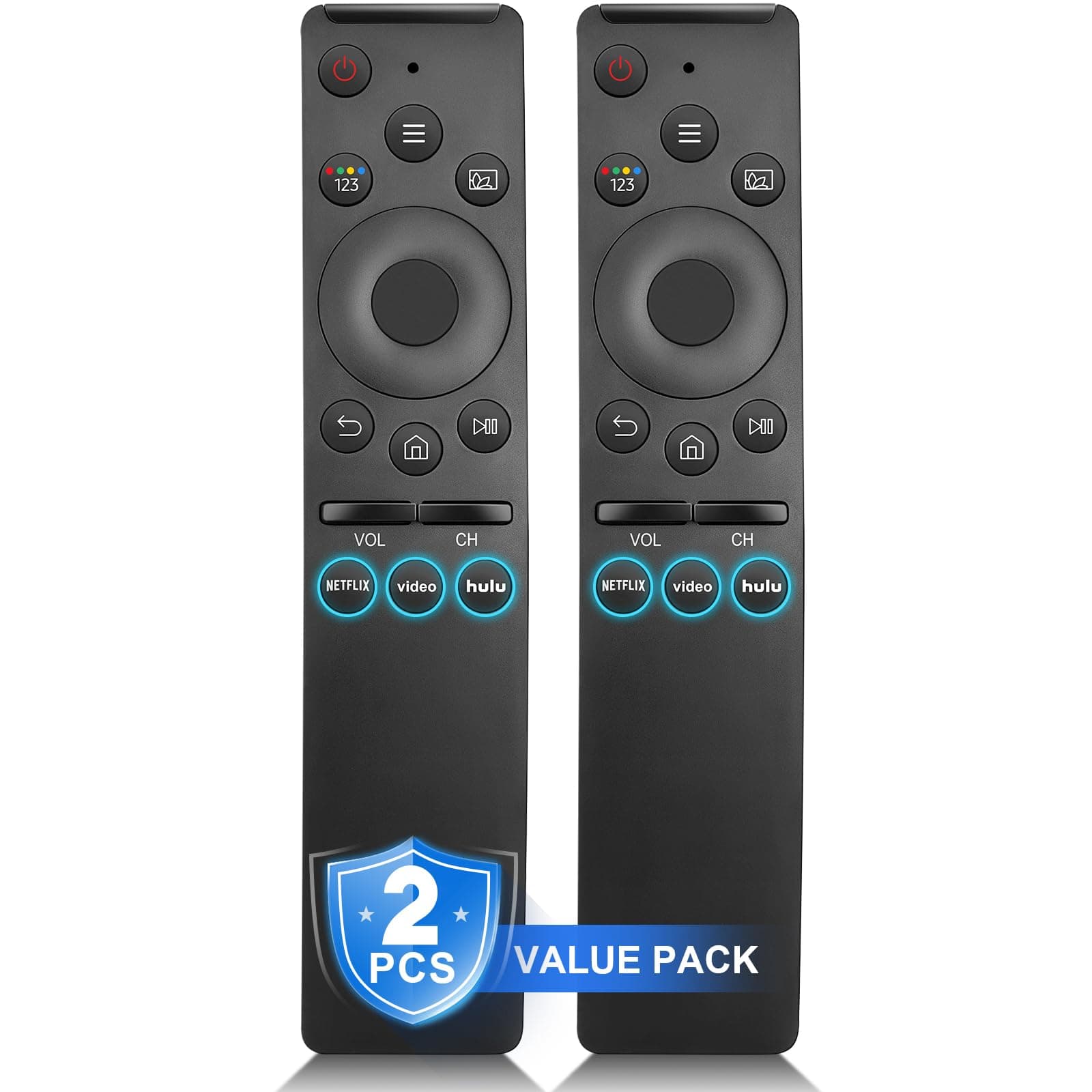 Angrox 【Pack of 2】 New Universal Remote Control for All Samsung TVs,Compatible with Samsung Frame Crystal UHD Neo QLED OLED 4K 8K Smart TVs with Netflix, Prime Video, hulu