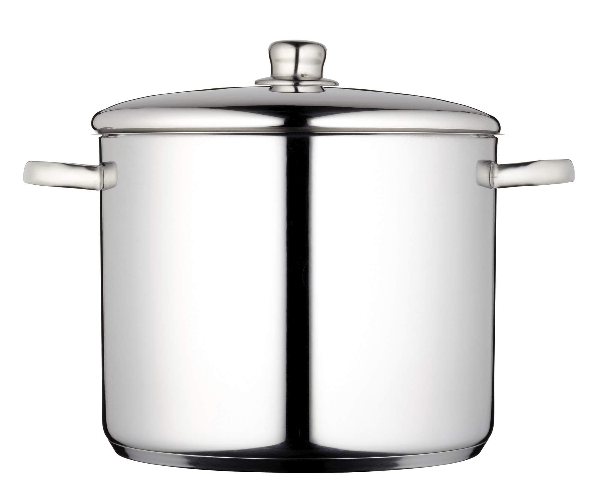 MasterClass Induction-Safe Stainless Steel Large Stock Pot with Lid, Cooking Saucepan with Handles, 14 Litres