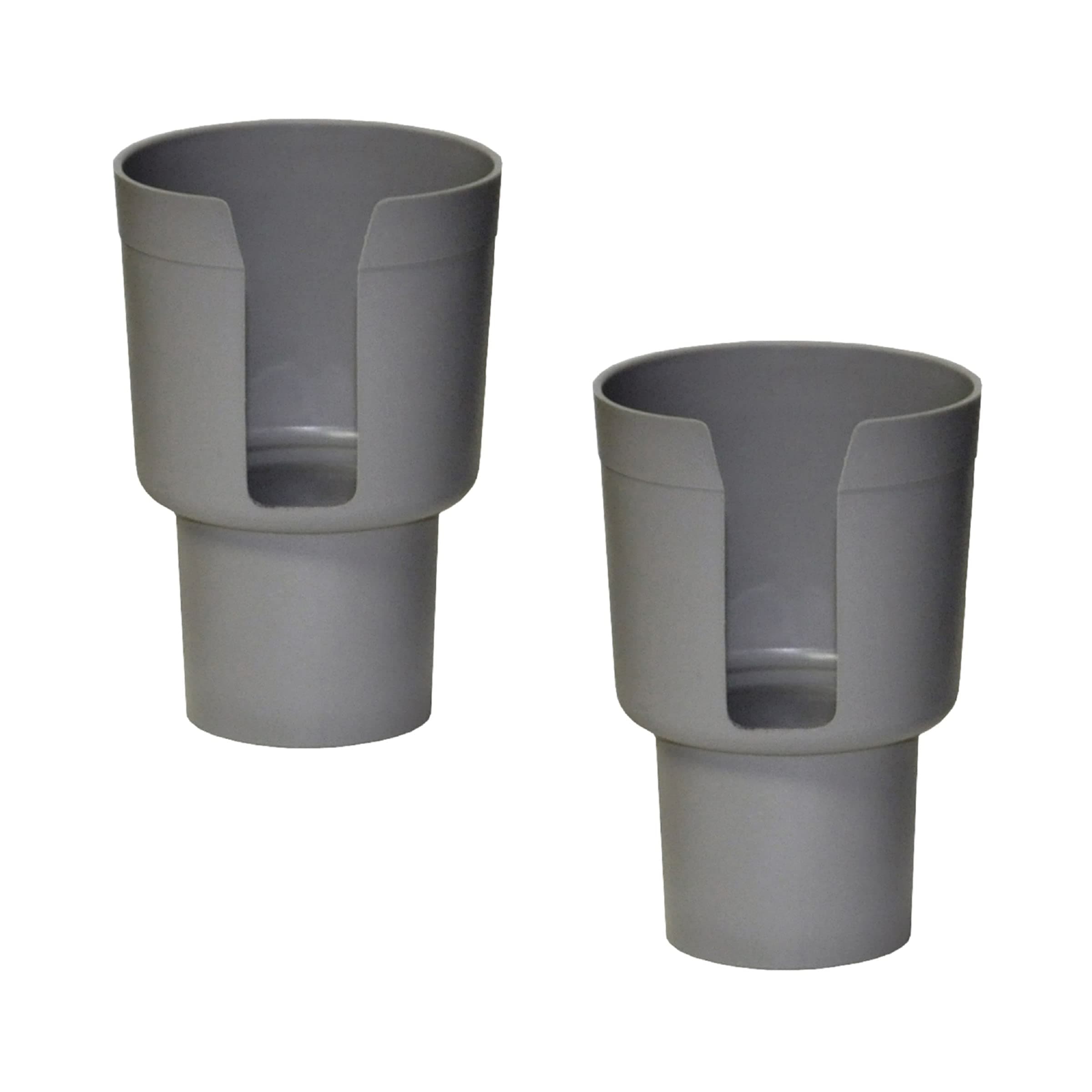 Gadjit Cup Keeper Adapter (2 Pk) expands Narrow Car Cup Holders from 2.5-3" up to 3.25" in Diameter to Hold Mugs, Convenience Store Cups, Water + Soda Bottles up to 3.25" Wide and 8-10" Tall (Gray)