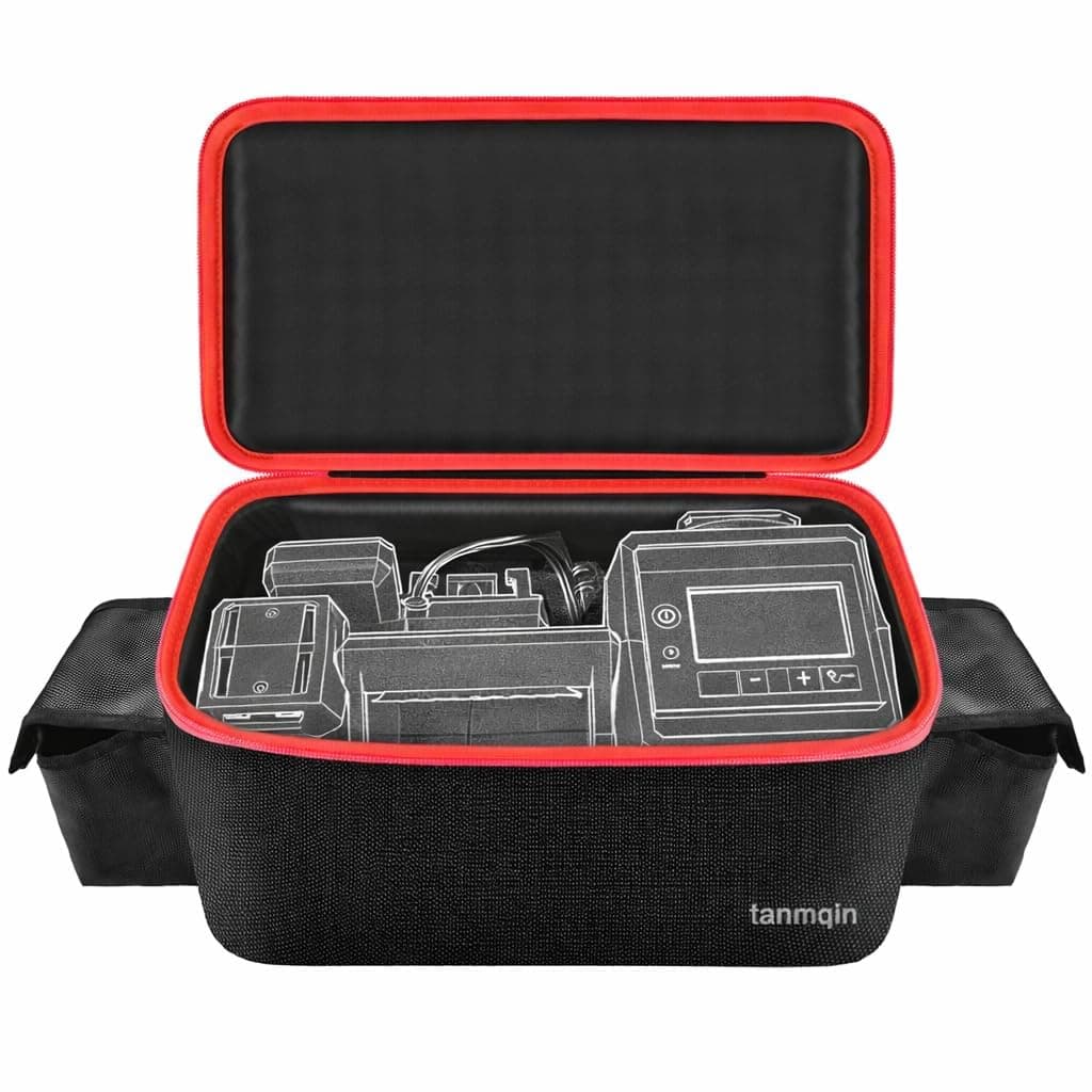 Air Compressor Bag Compatible with Milwaukee M18 Inflator 2848-20/2771-20, Air Pump Carrying Box for Milwaukee Tools,Storage Holder for 18V 3.0/4.0/5.0/6.0/6.5/7.0/8.0Ah Battery (Case Only)-Black