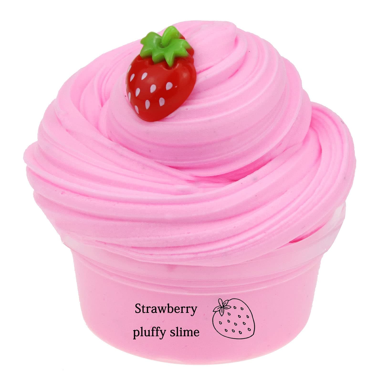Mini Butter Slime Kit Scented Fruit Slime, Soft Non-Sticky Stress Relief Party Favor Putty Toy for Kids Teens (Strawberry, 60ml)